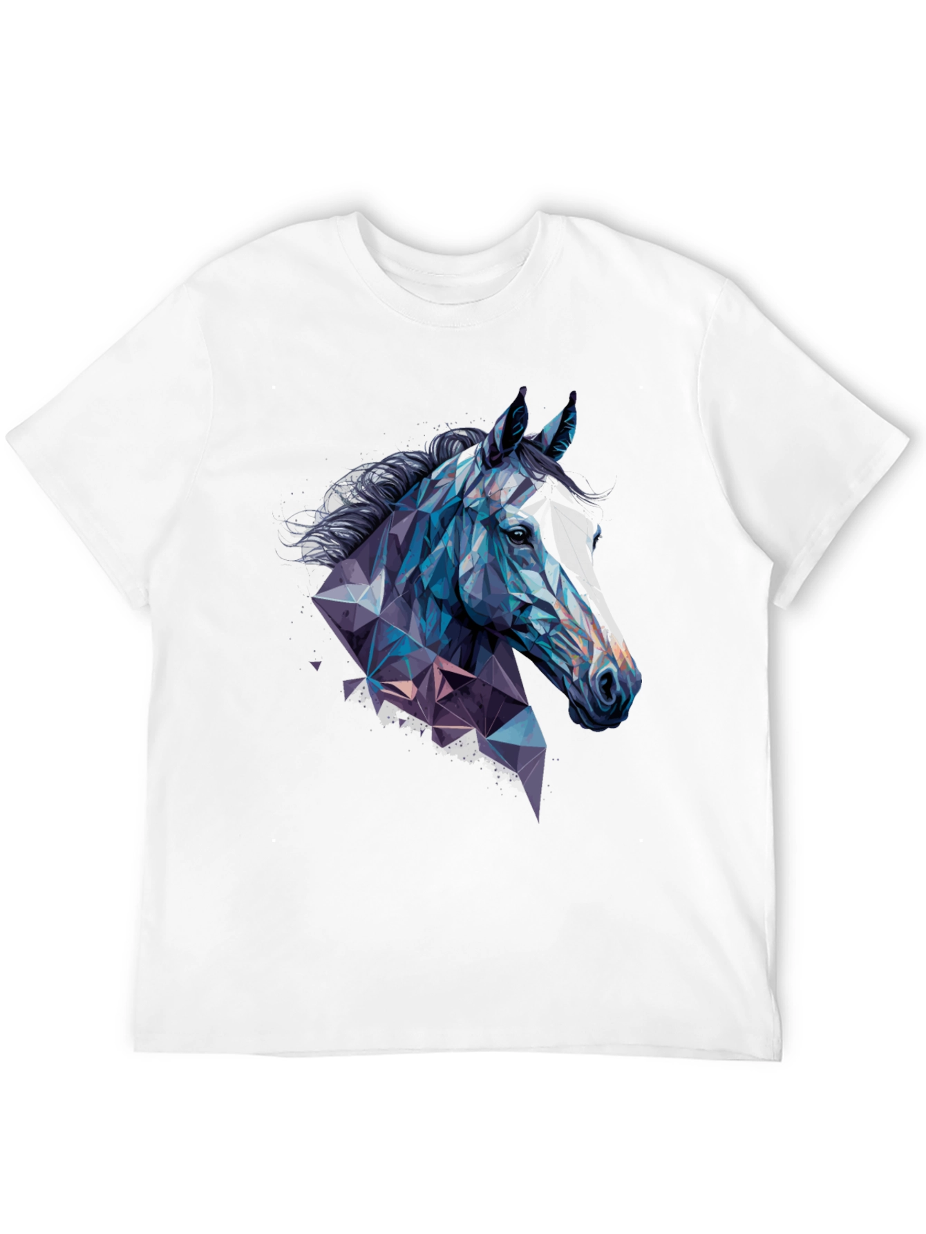 Black Geometric Horse Graphic Tee view 12