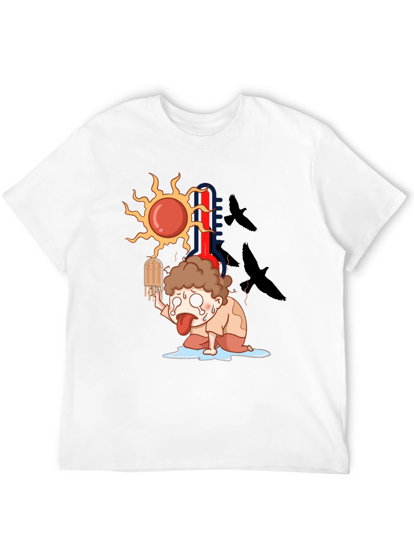 Black Cartoon Graphic Tee - Summer Heat T-Shirt view 12