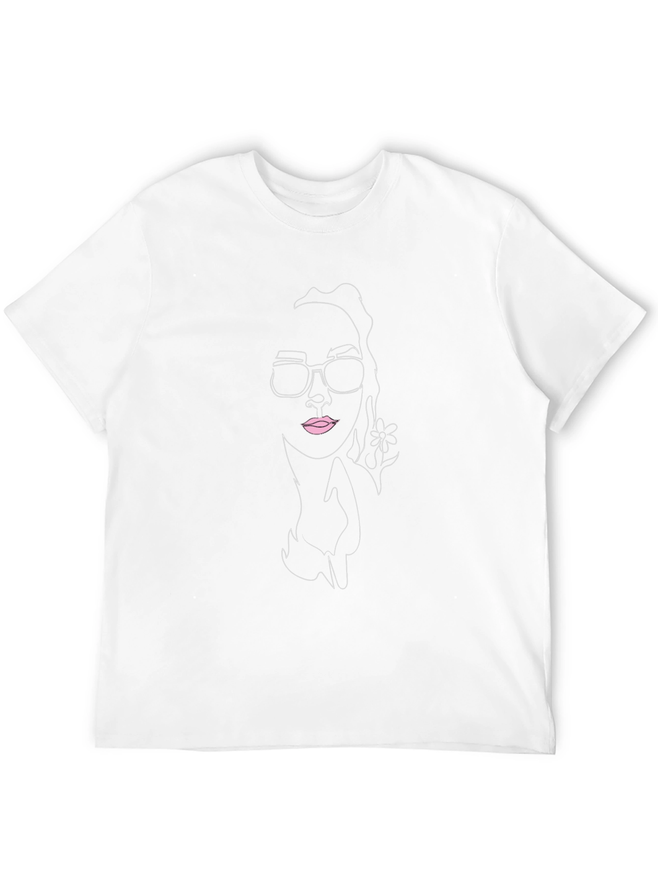 Abstract Woman Tee - Unique Line Art Design - 12