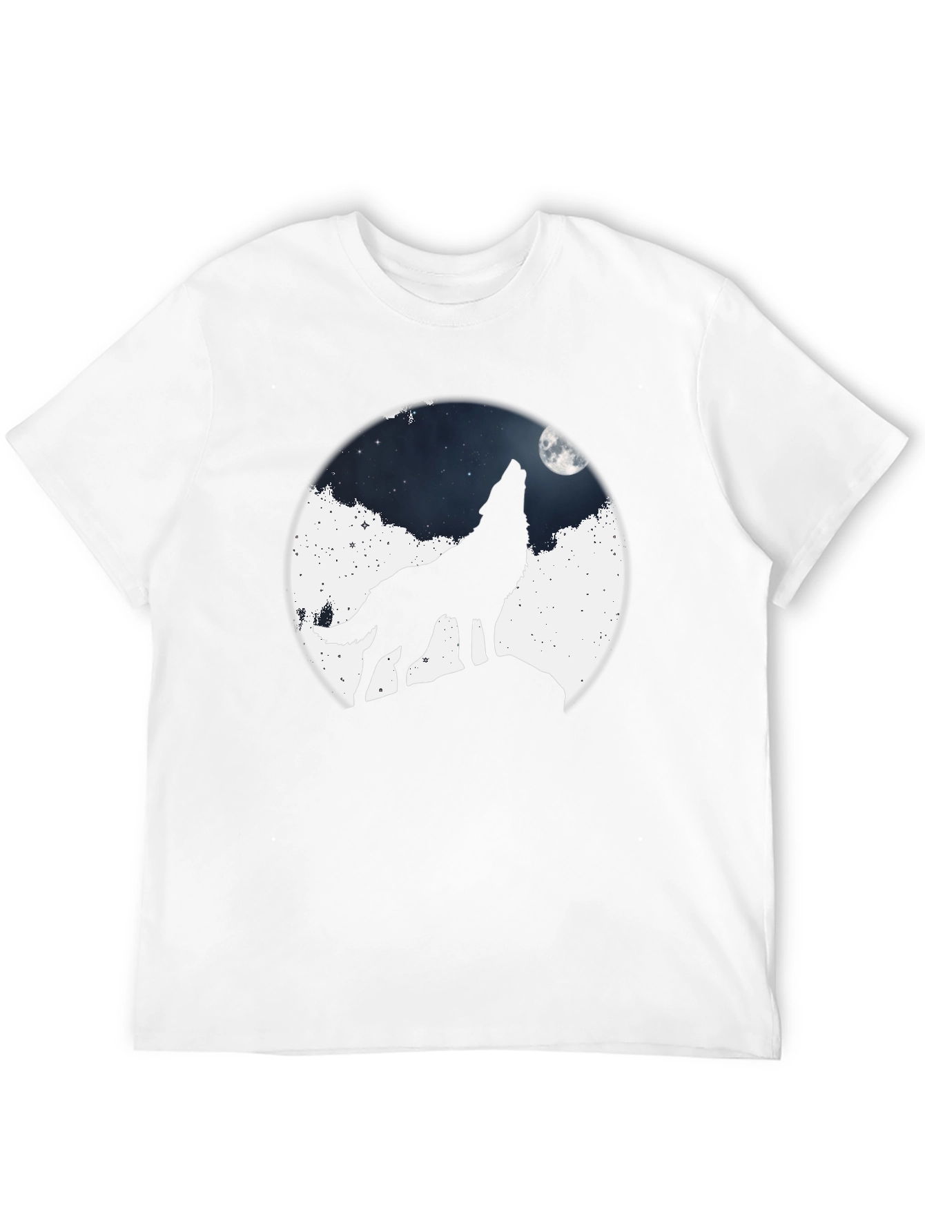 Black Wolf Howling at Moon Graphic T-Shirt view 12