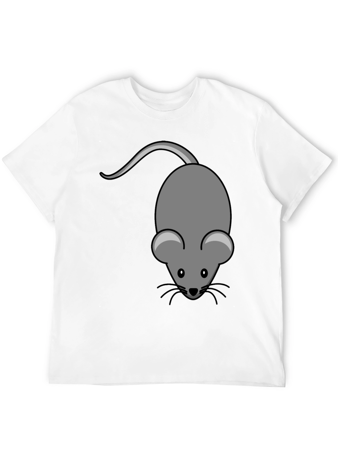 Black Cute Mouse Graphic Tee - Unisex Black T-Shirt view 12
