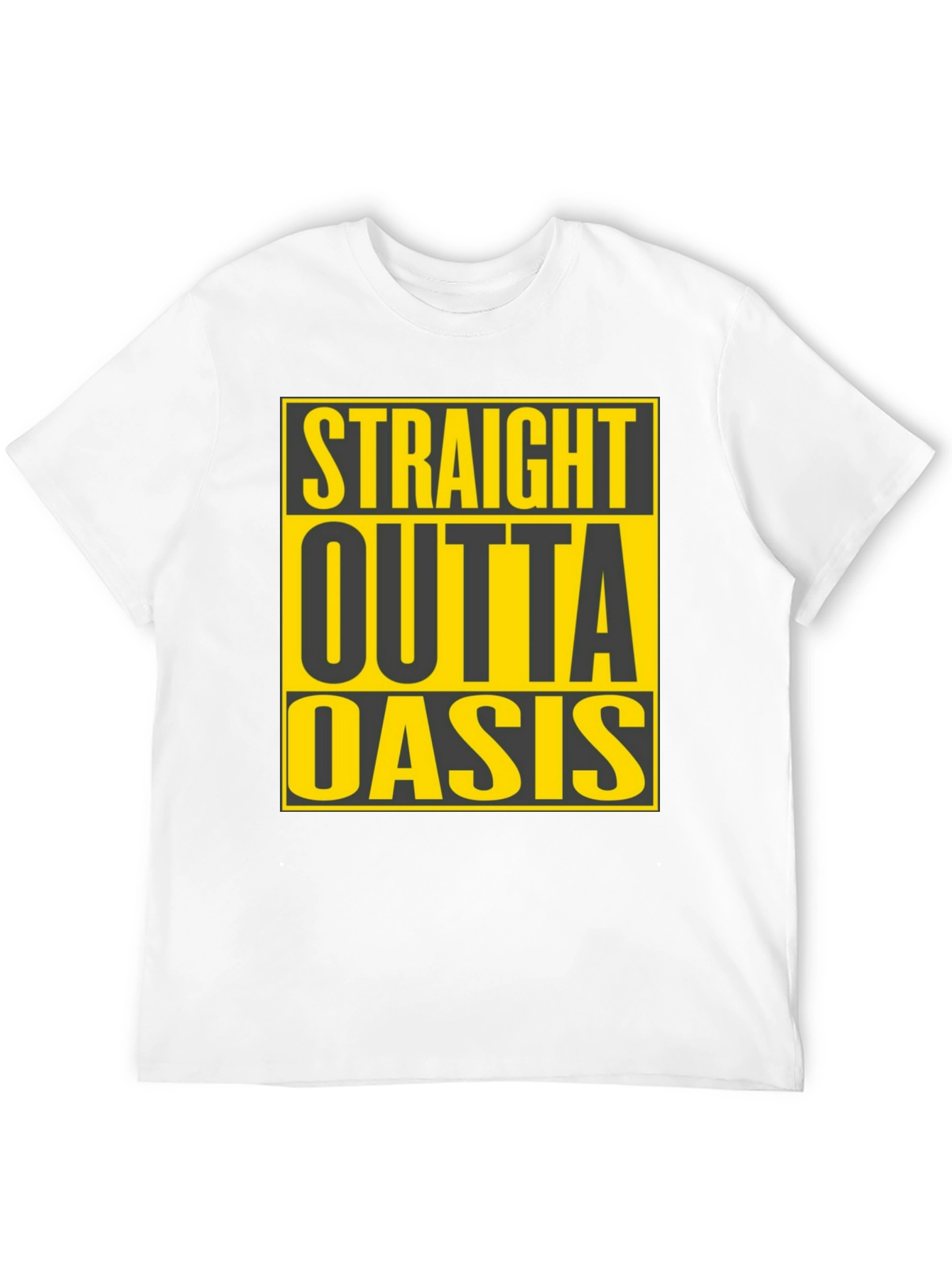 Black Straight Outta Oasis T-Shirt - Black Crew Neck Tee view 12