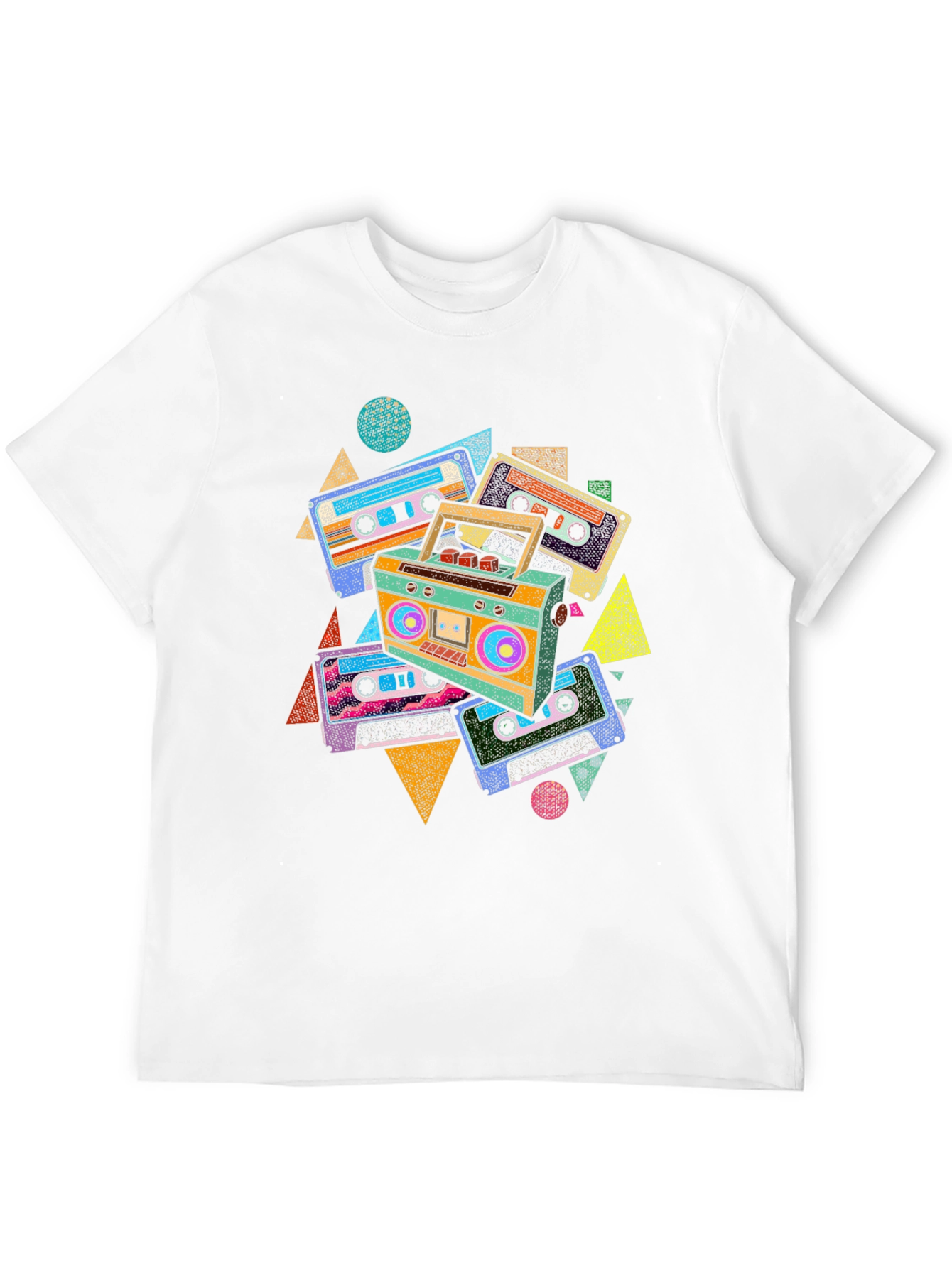 Black Retro Cassette T-Shirt - Vintage Boombox Graphic Tee view 12