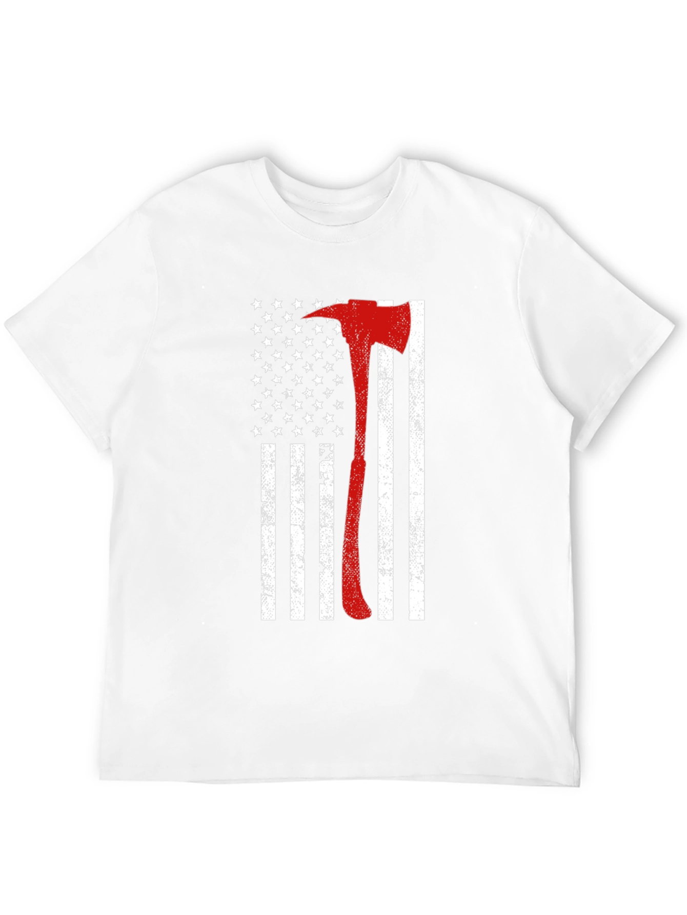 Black Firefighter Axe USA Flag T-Shirt view 12