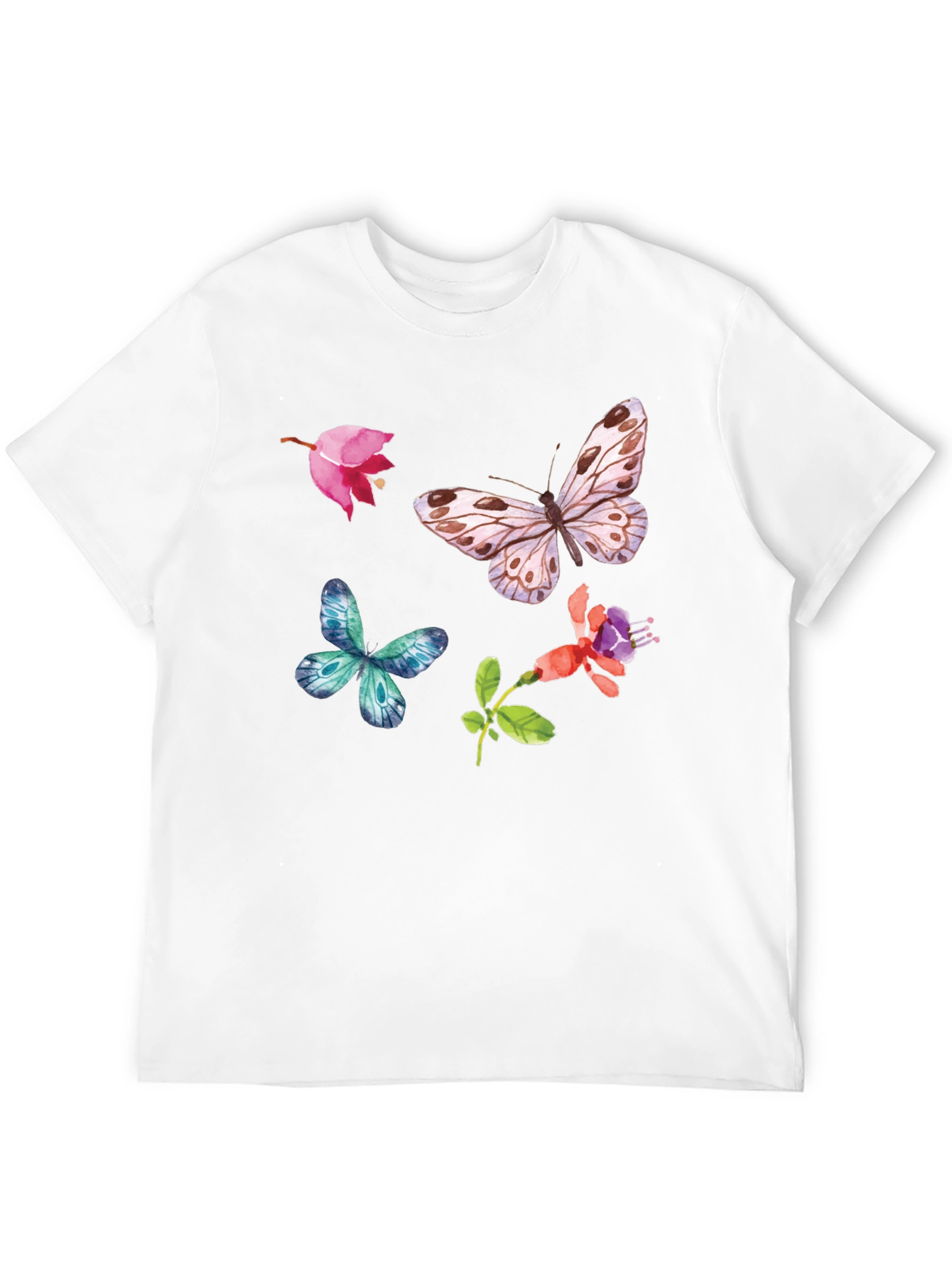 Black Floral Butterfly Graphic Tee - Black Casual Top view 12