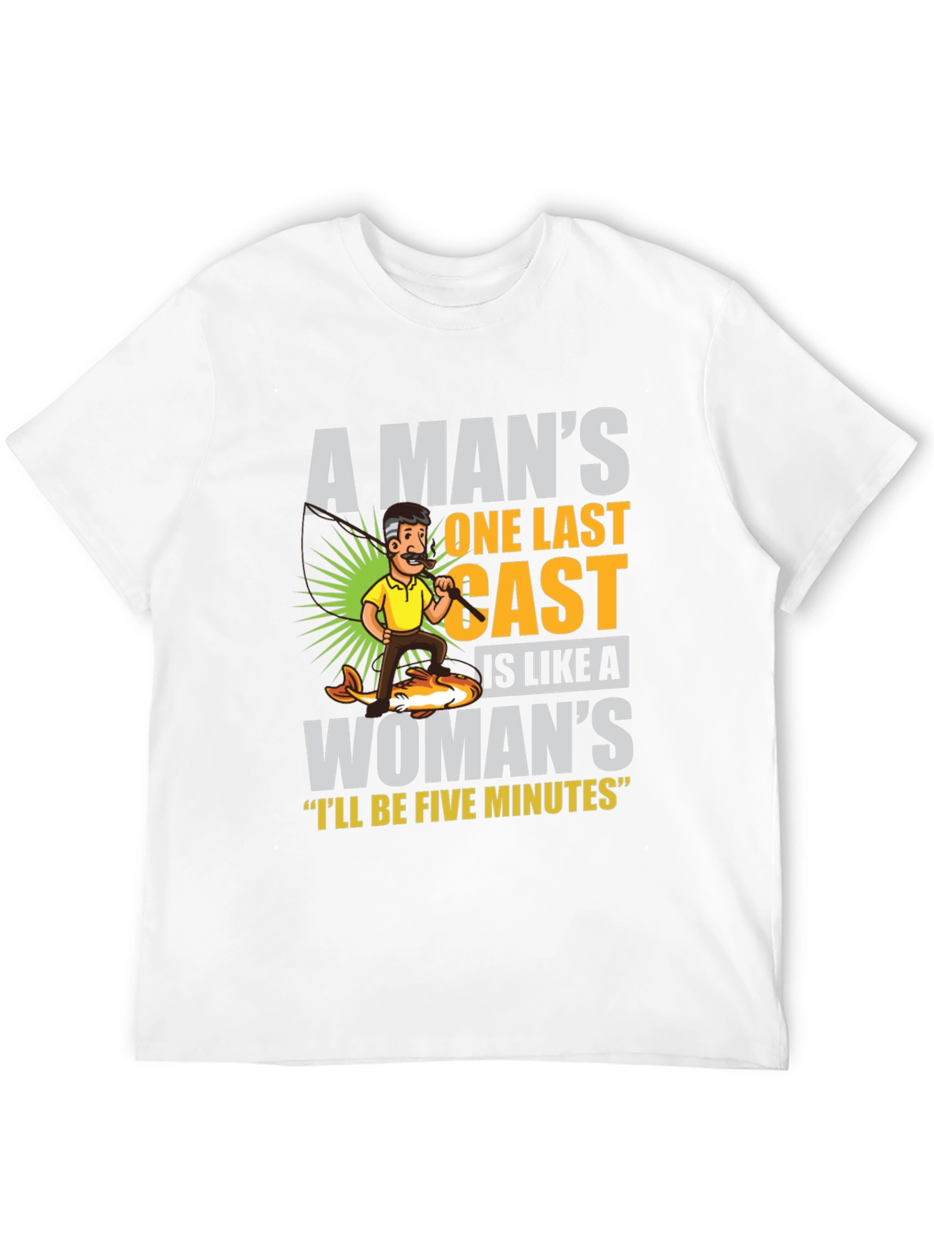 Black Funny Fishing T-Shirt: A Man's One Last Cast view 12