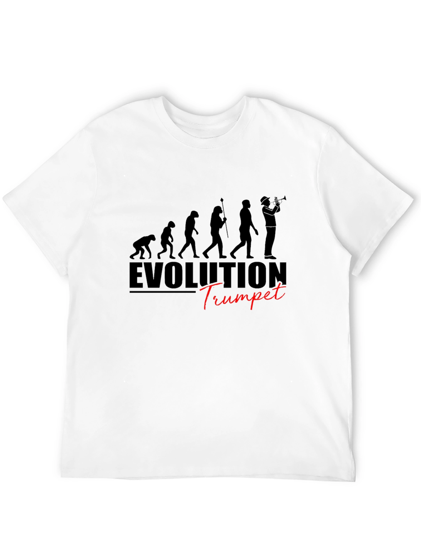 Black Evolution of Trumpet Player Black T-Shirt view 12