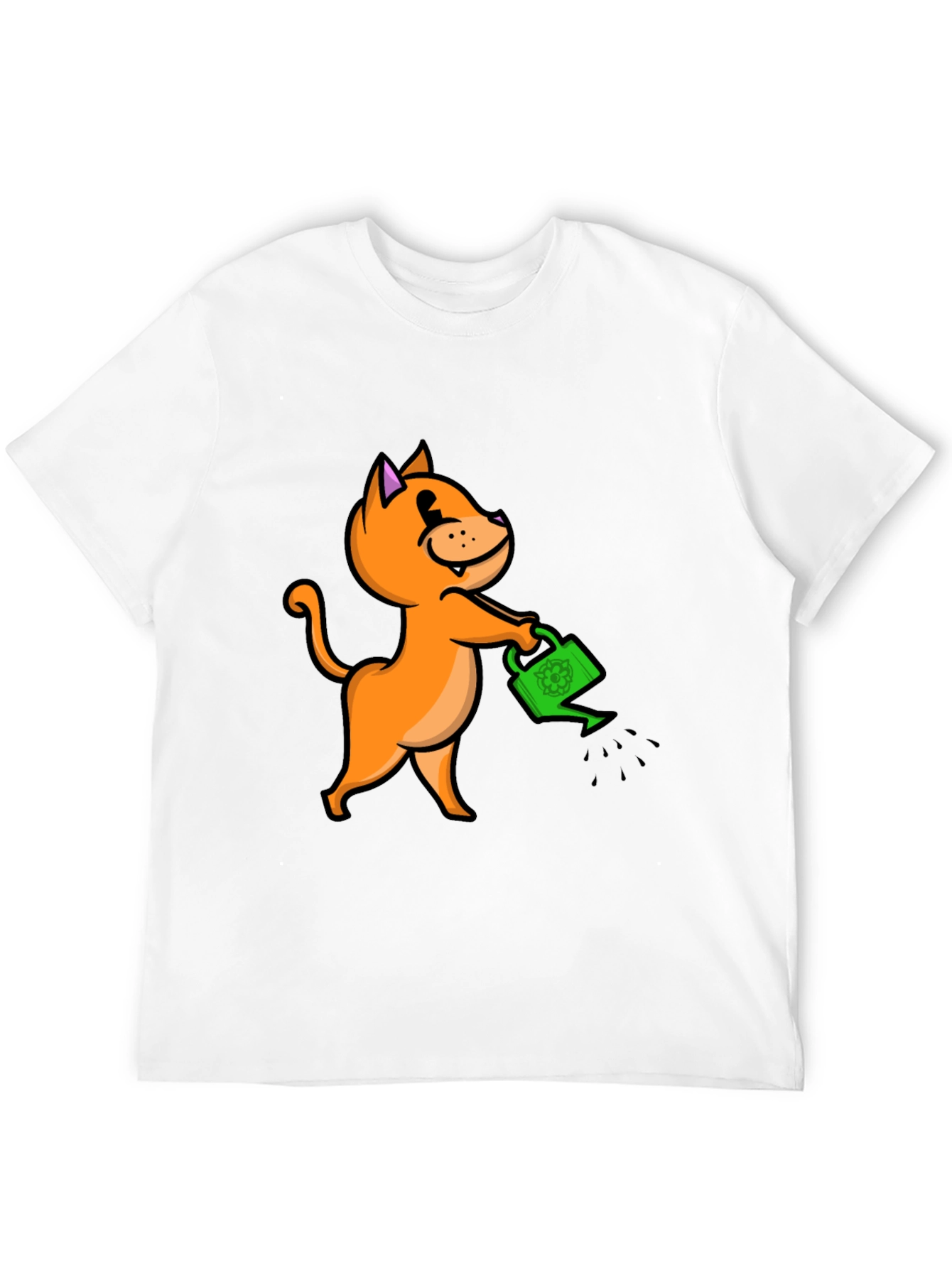 Black Cat with Watering Can T-Shirt view 12