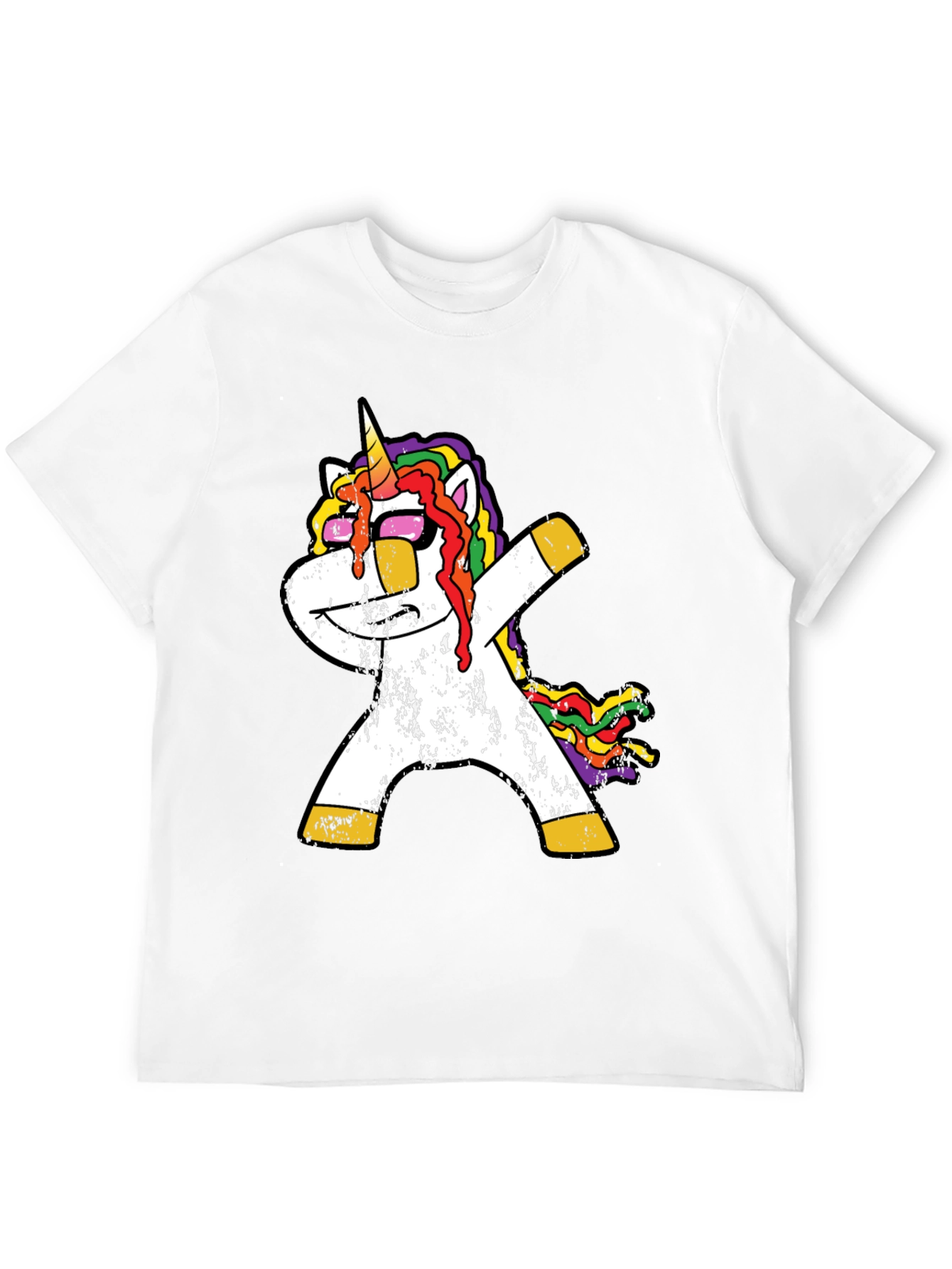 Black Dabbing Unicorn Graphic Tee - Black Casual T-Shirt view 12