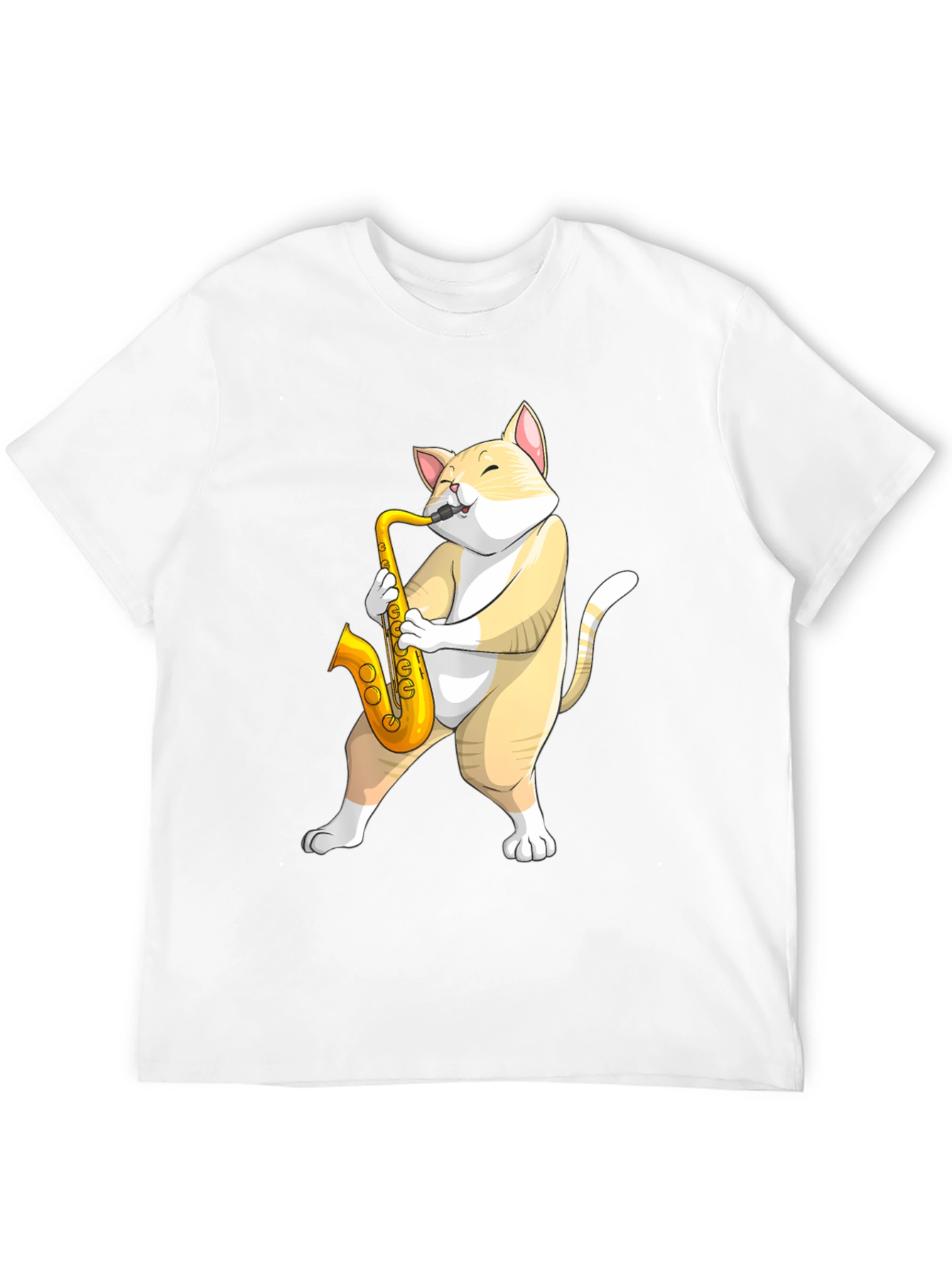 Black Cat Saxophone T-Shirt - Musical Animal Tee view 12