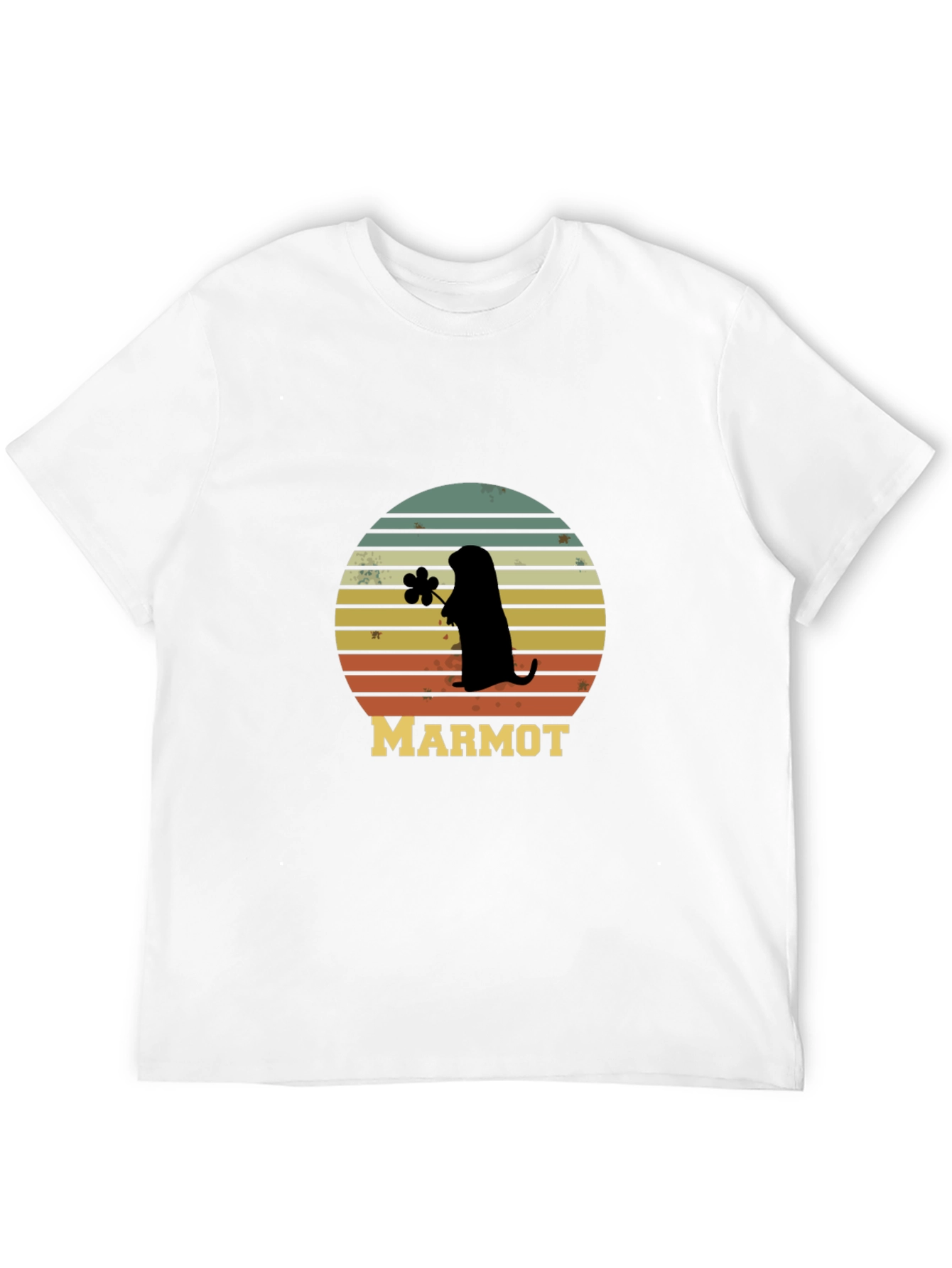 Black Retro Marmot Silhouette T-Shirt view 12