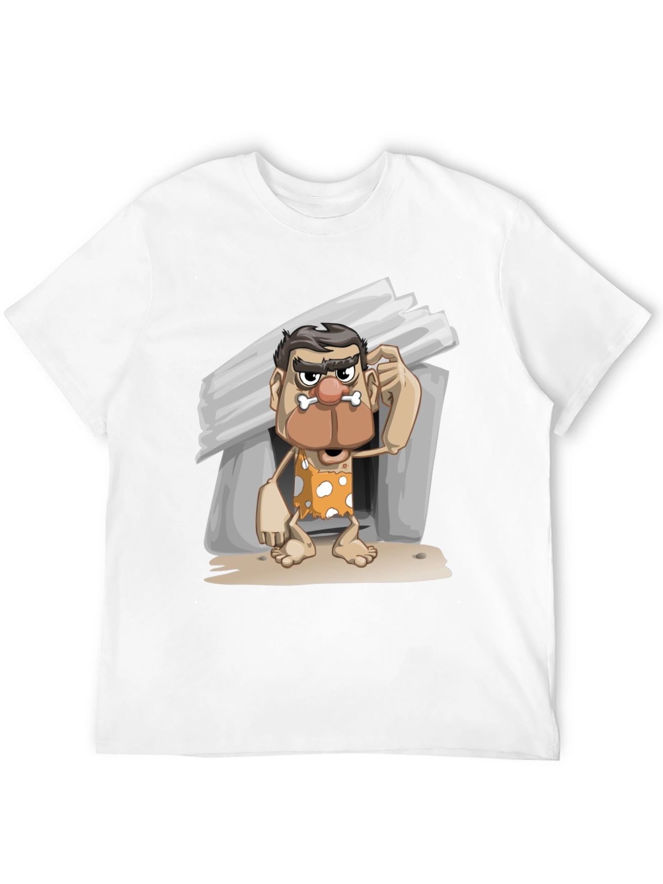 Black Funny Caveman Graphic T-Shirt view 12