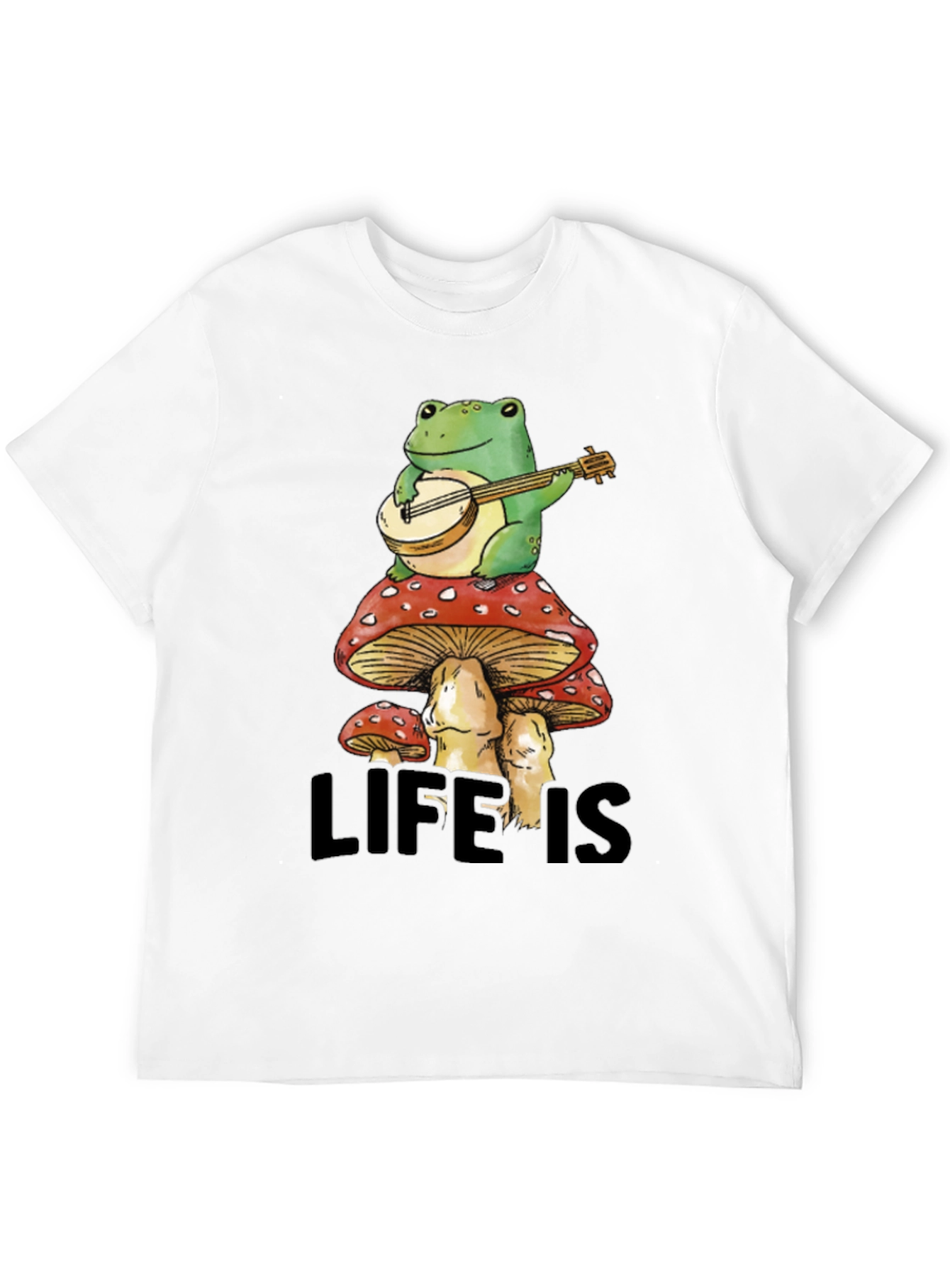 Black Frog on Mushroom T-Shirt - Life is Good! view 12
