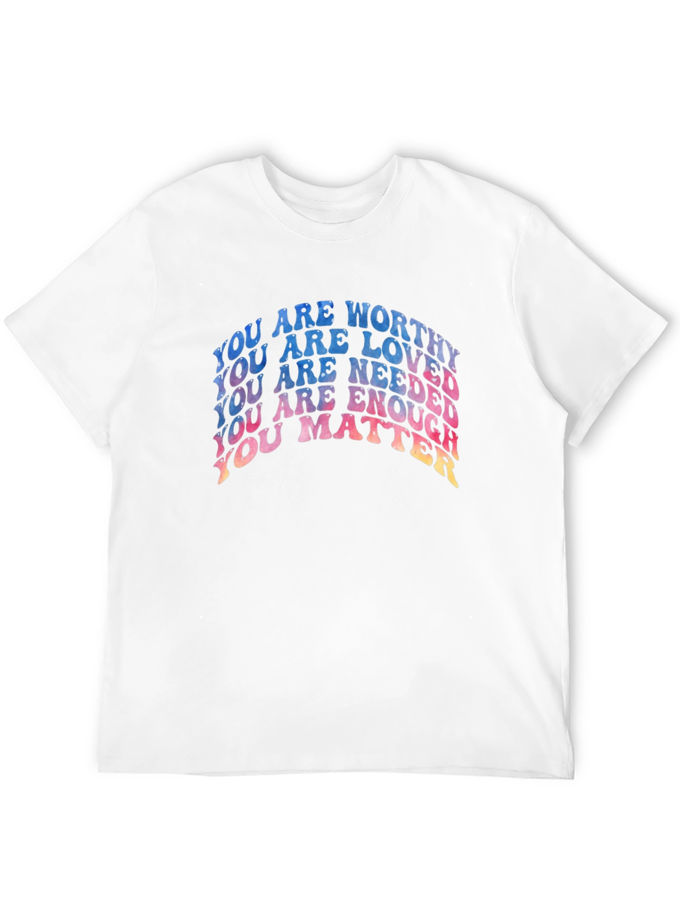 Black Affirmation T-Shirt - You Are Worthy, Loved, Needed view 12