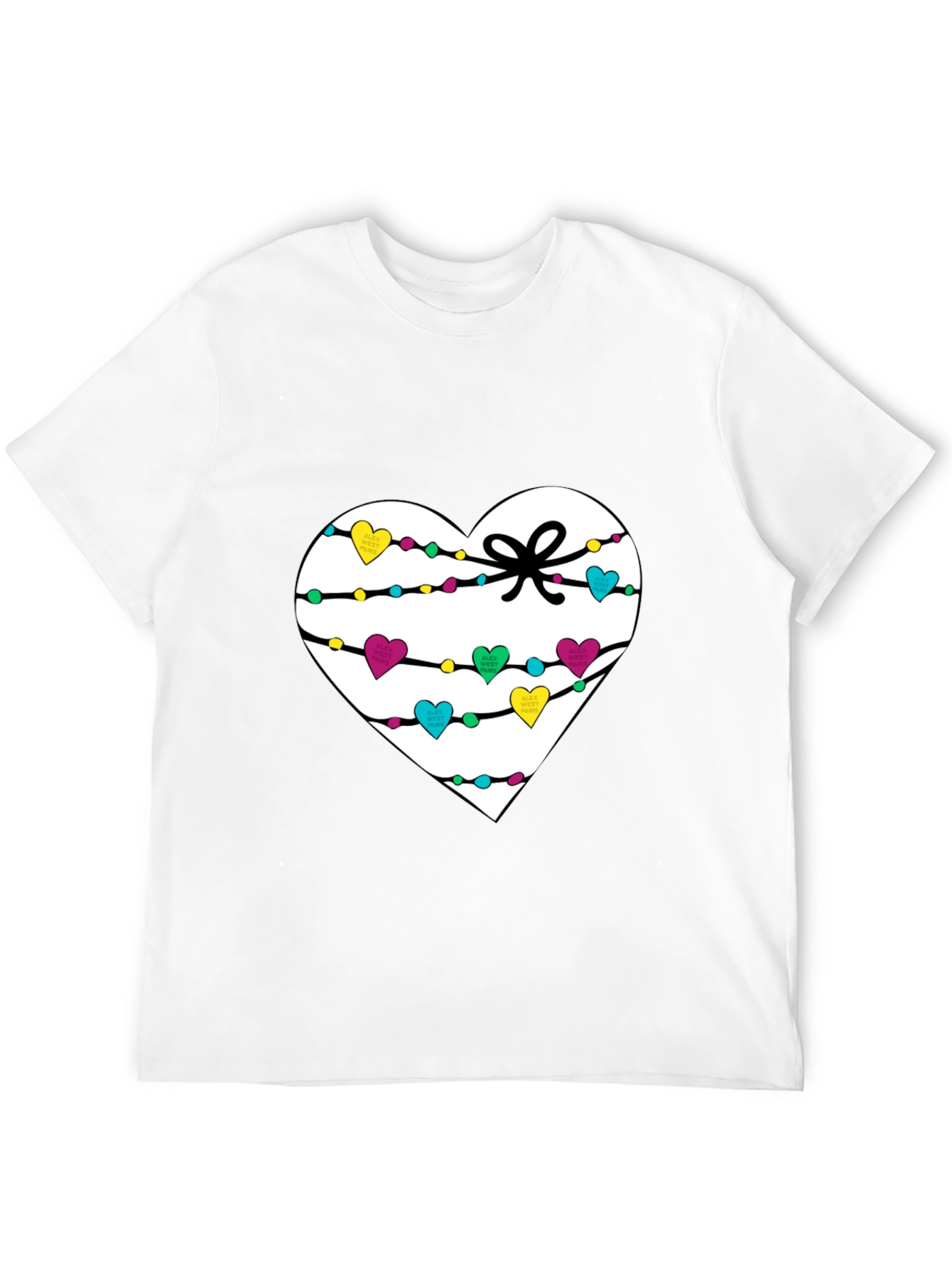 Black Heart Lights T-Shirt - Men's Black Tee view 12