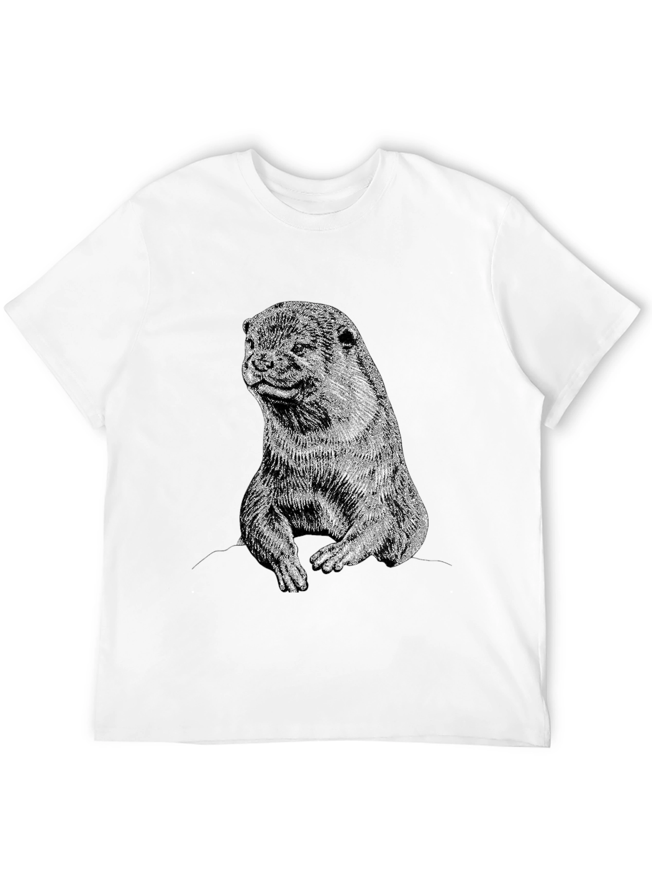 Black Otter Graphic T-Shirt - Black, Animal Lover Tee view 12