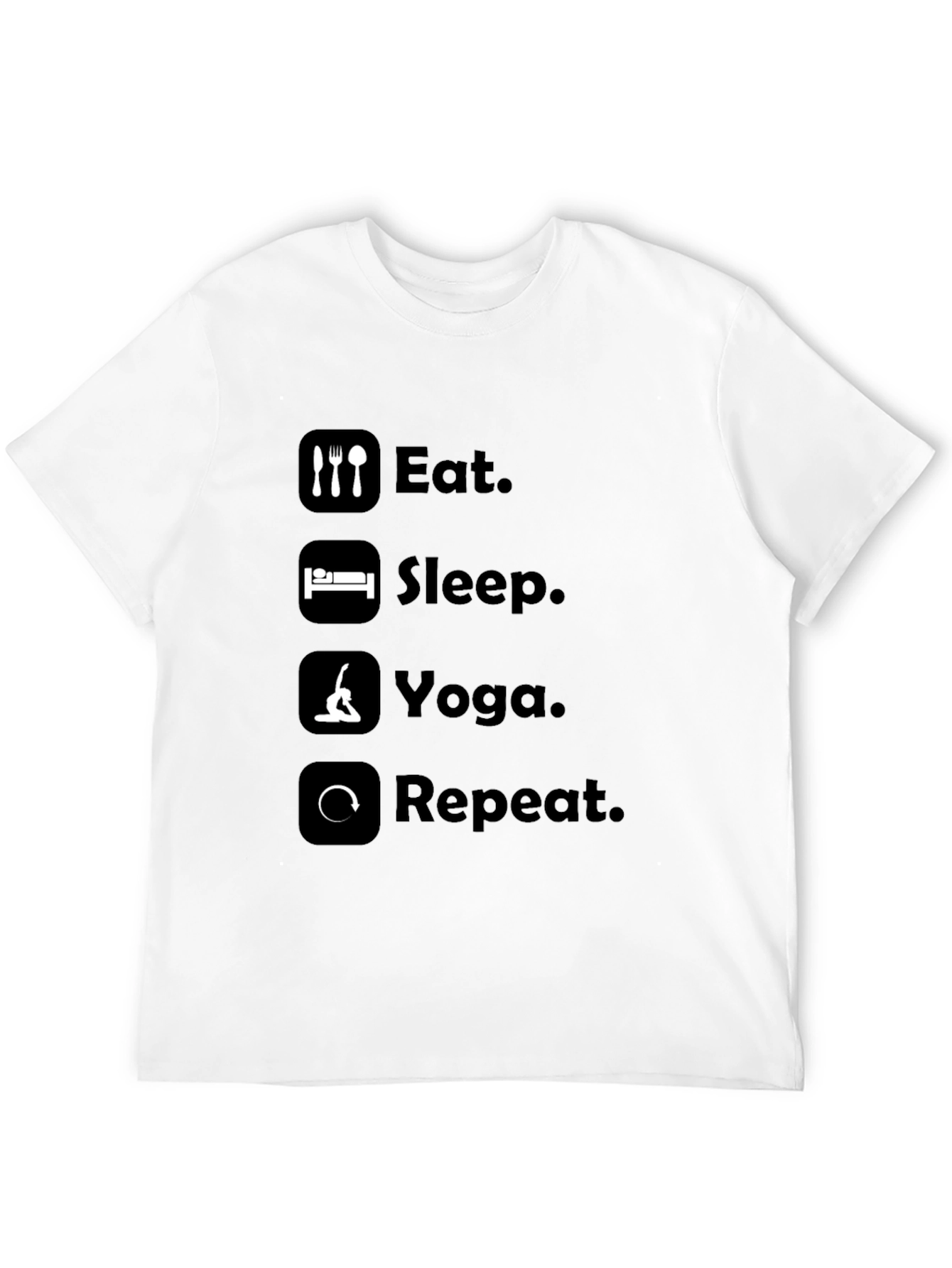 Black Eat Sleep Yoga Repeat Graphic Tee - Black T-Shirt view 12