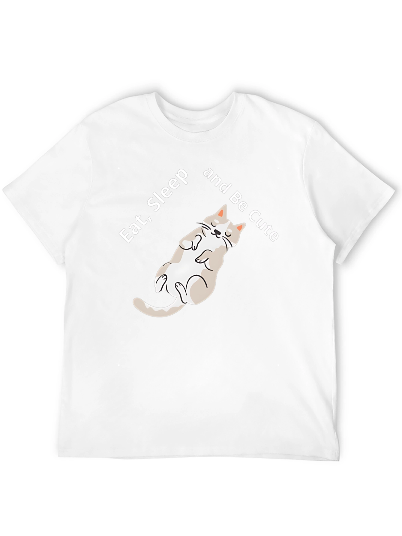 Black Eat Sleep Be Cute Cat Graphic T-Shirt view 12