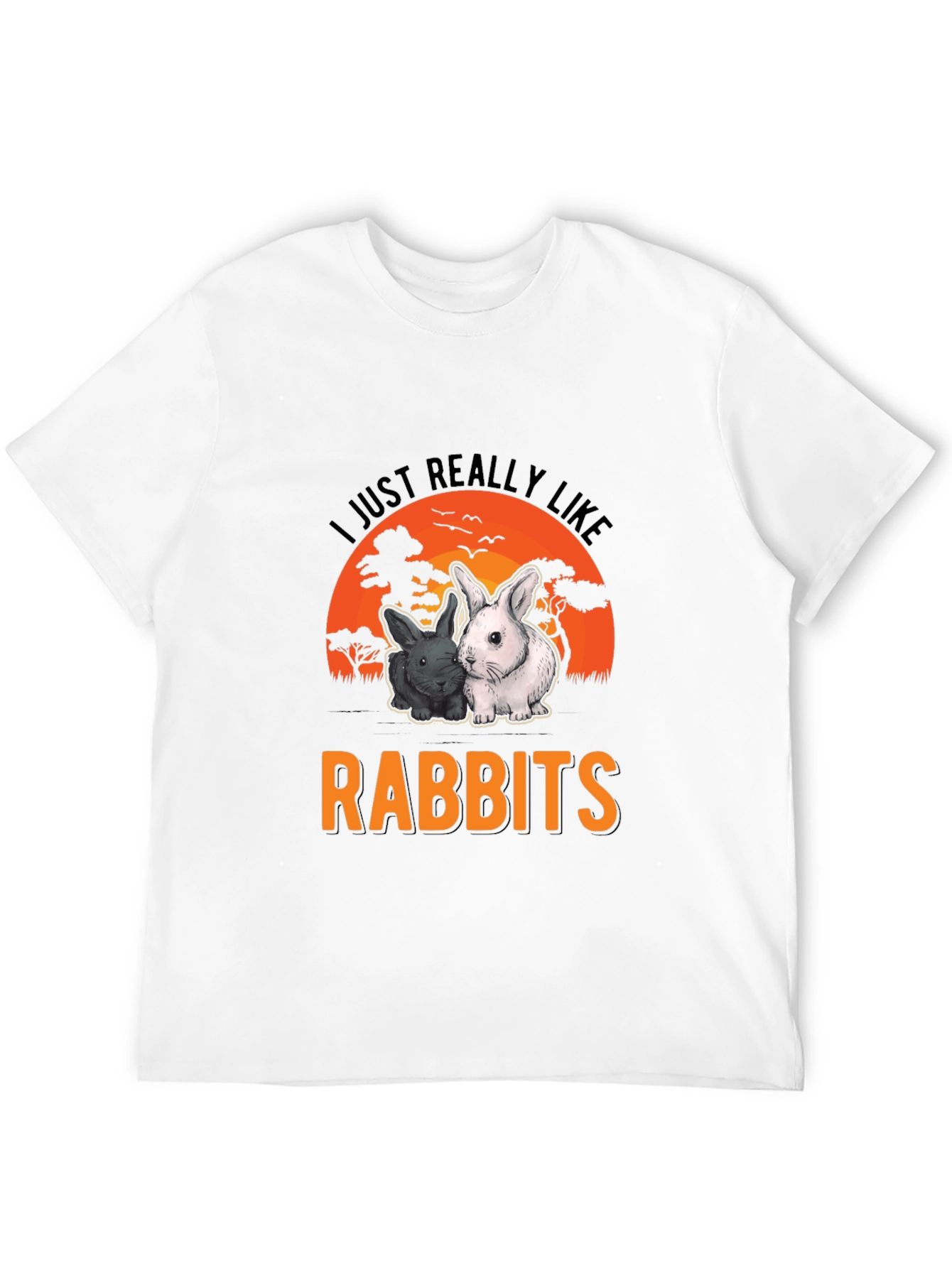 Black I Just Really Like Rabbits T-Shirt view 12