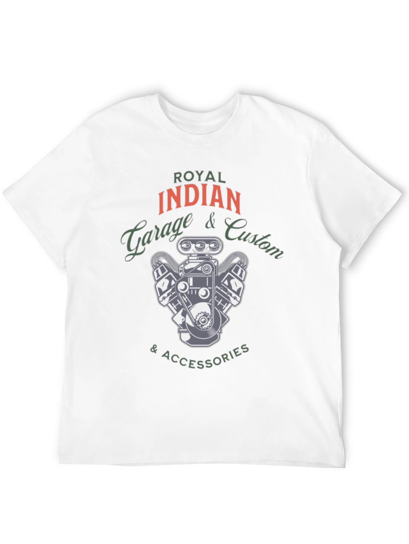 Black Royal Indian Garage Custom Tee - Automotive Inspired Design view 12