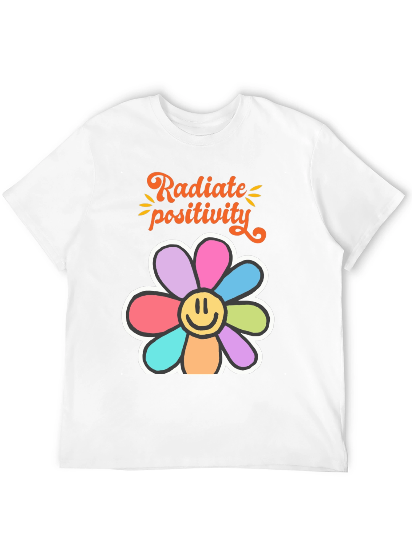 Black Radiate Positivity Graphic T-Shirt view 12