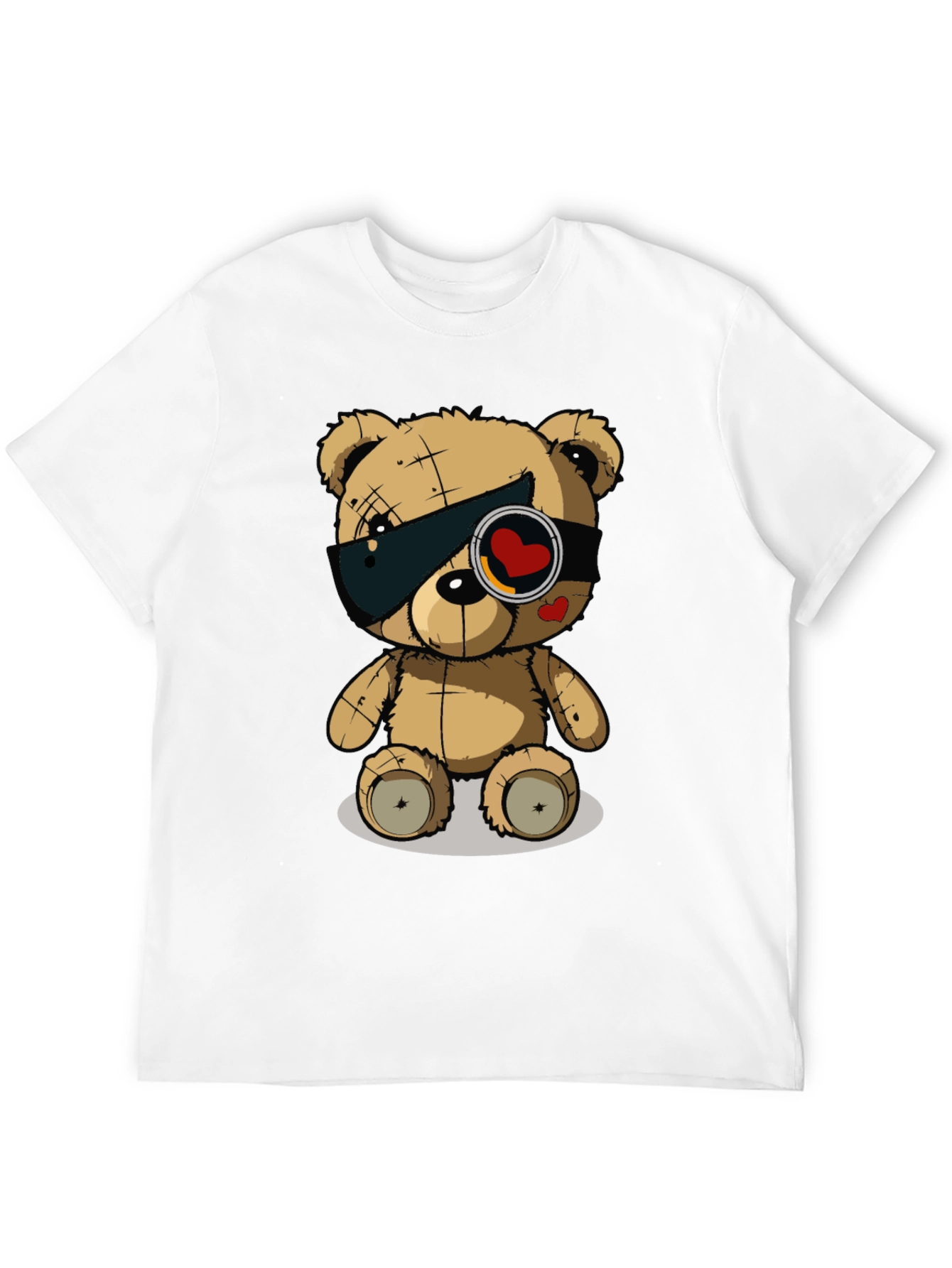 Black Trendy Black T-Shirt with Graphic Teddy Bear Design view 12