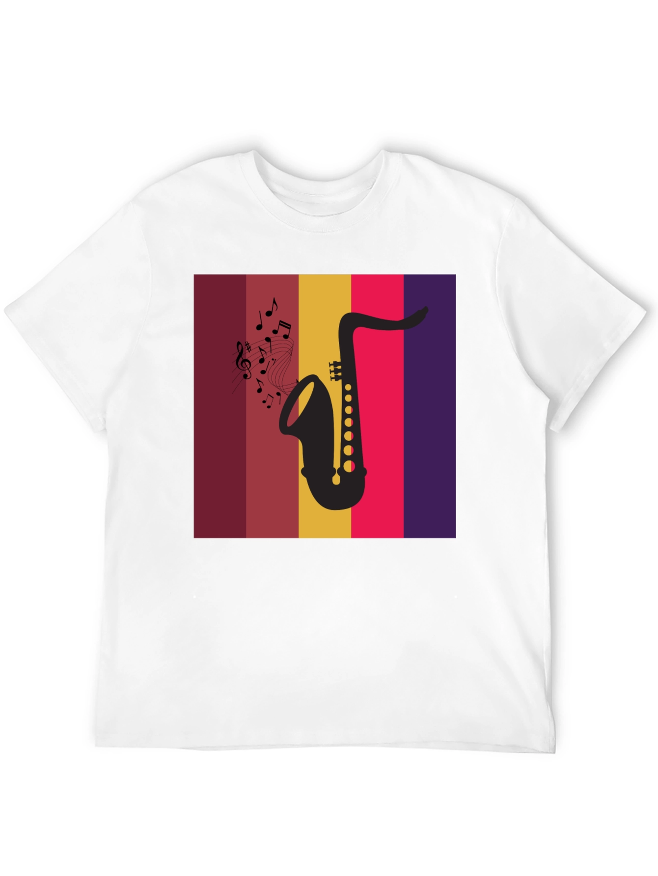 Black Saxophone Music Graphic Tee - Retro Style  view 12