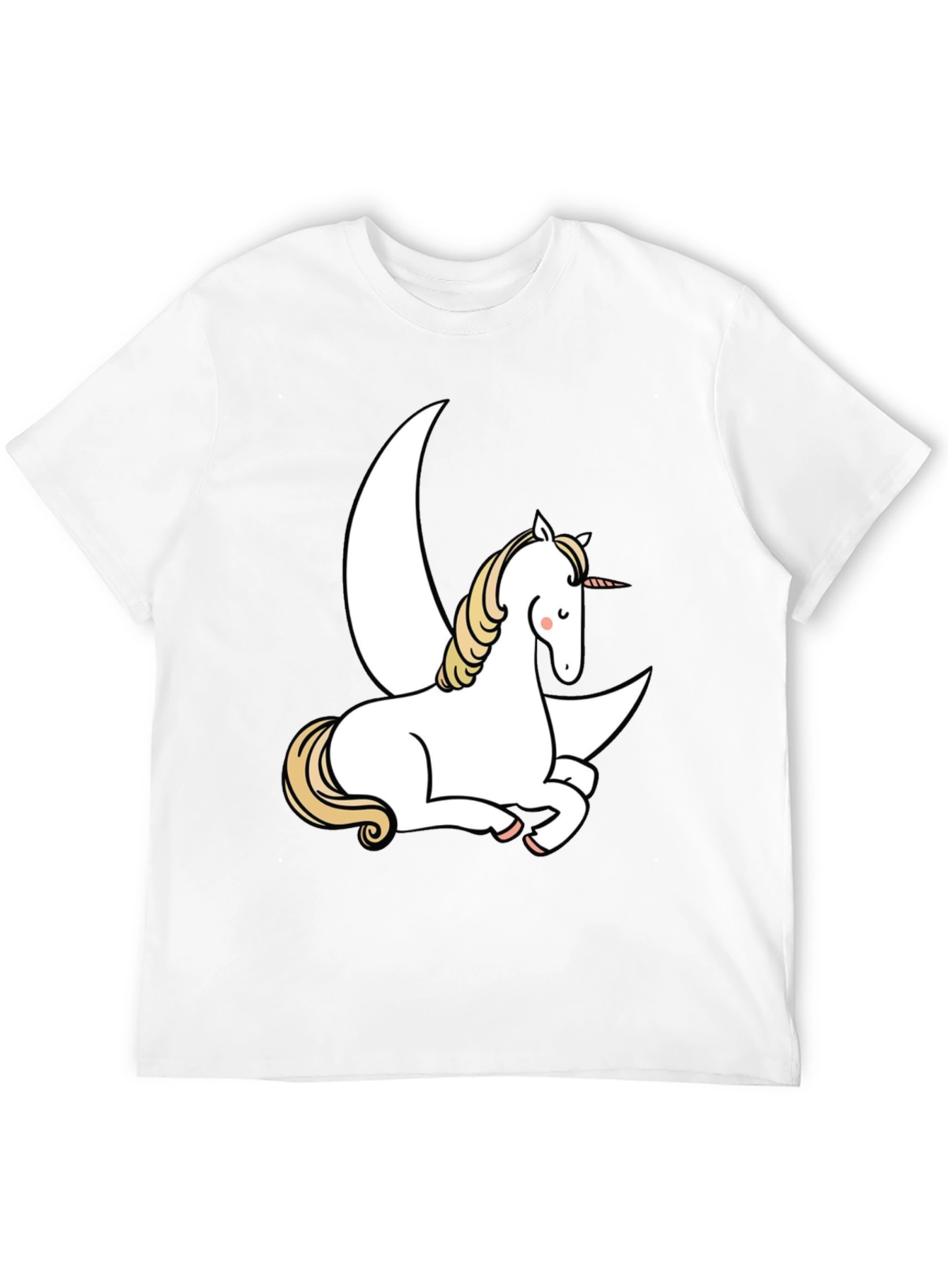 Black Unicorn Moon Graphic Tee - Black Cotton Blend Shirt view 12
