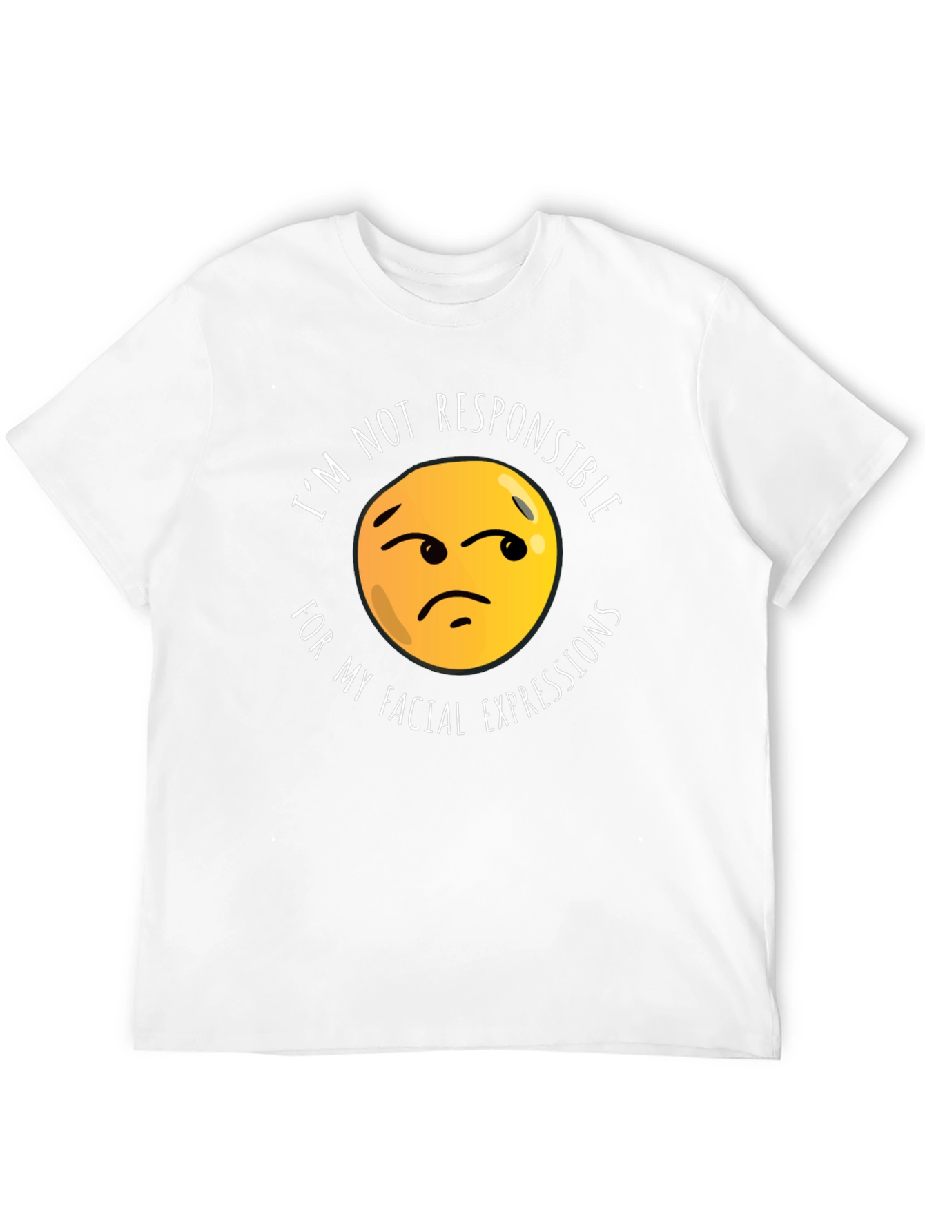 Black Funny Facial Expression Emoji Graphic T-Shirt - Black view 12
