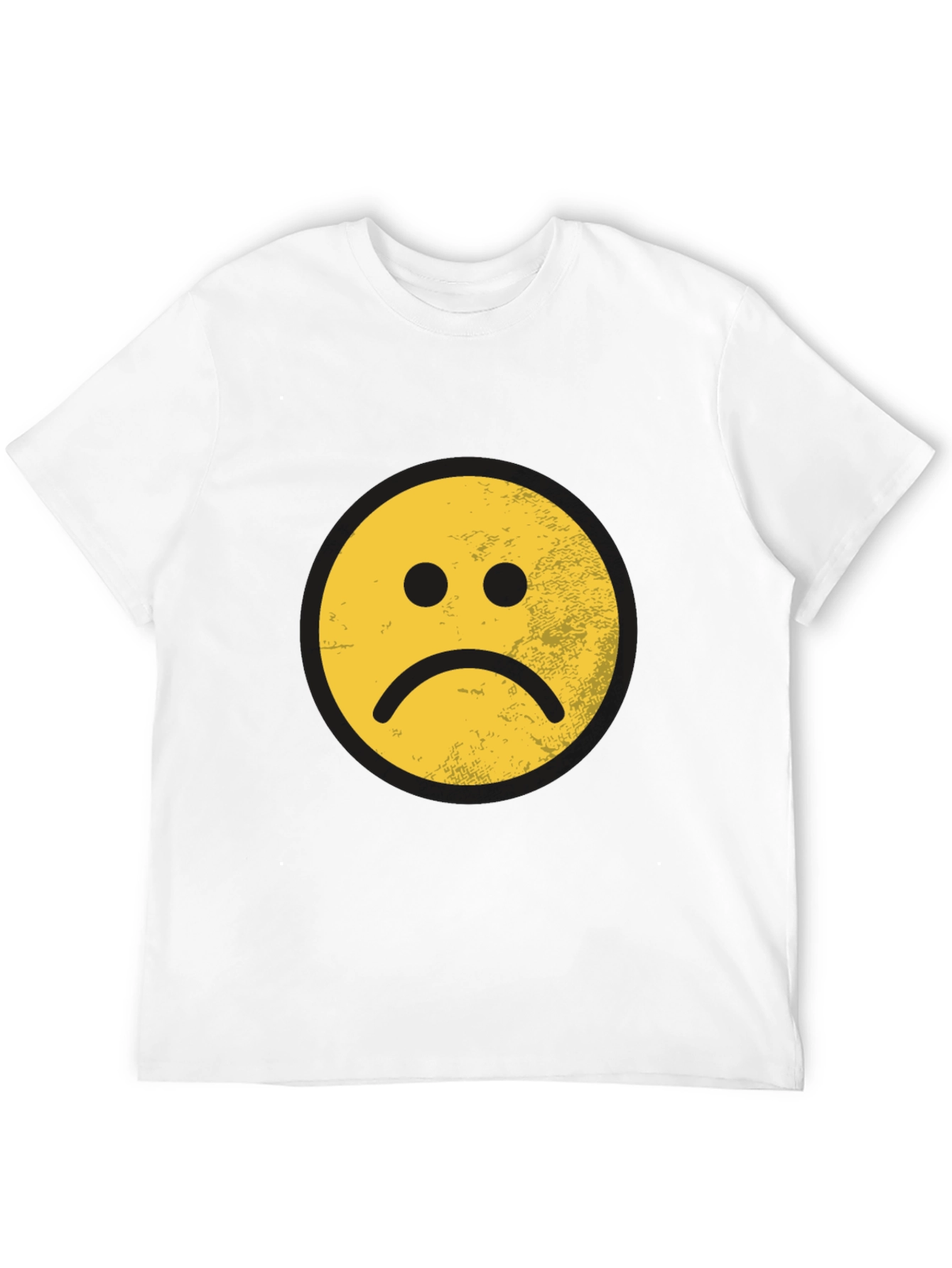 Black Sad Face Graphic Tee - Black Cotton Blend view 12