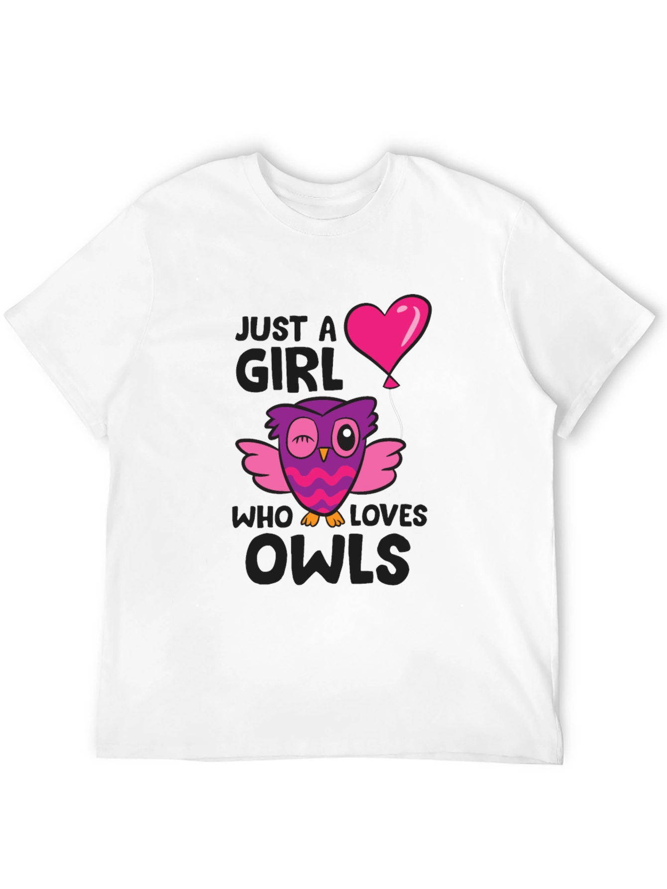 Black Just A Girl Who Loves Owls T-Shirt view 12