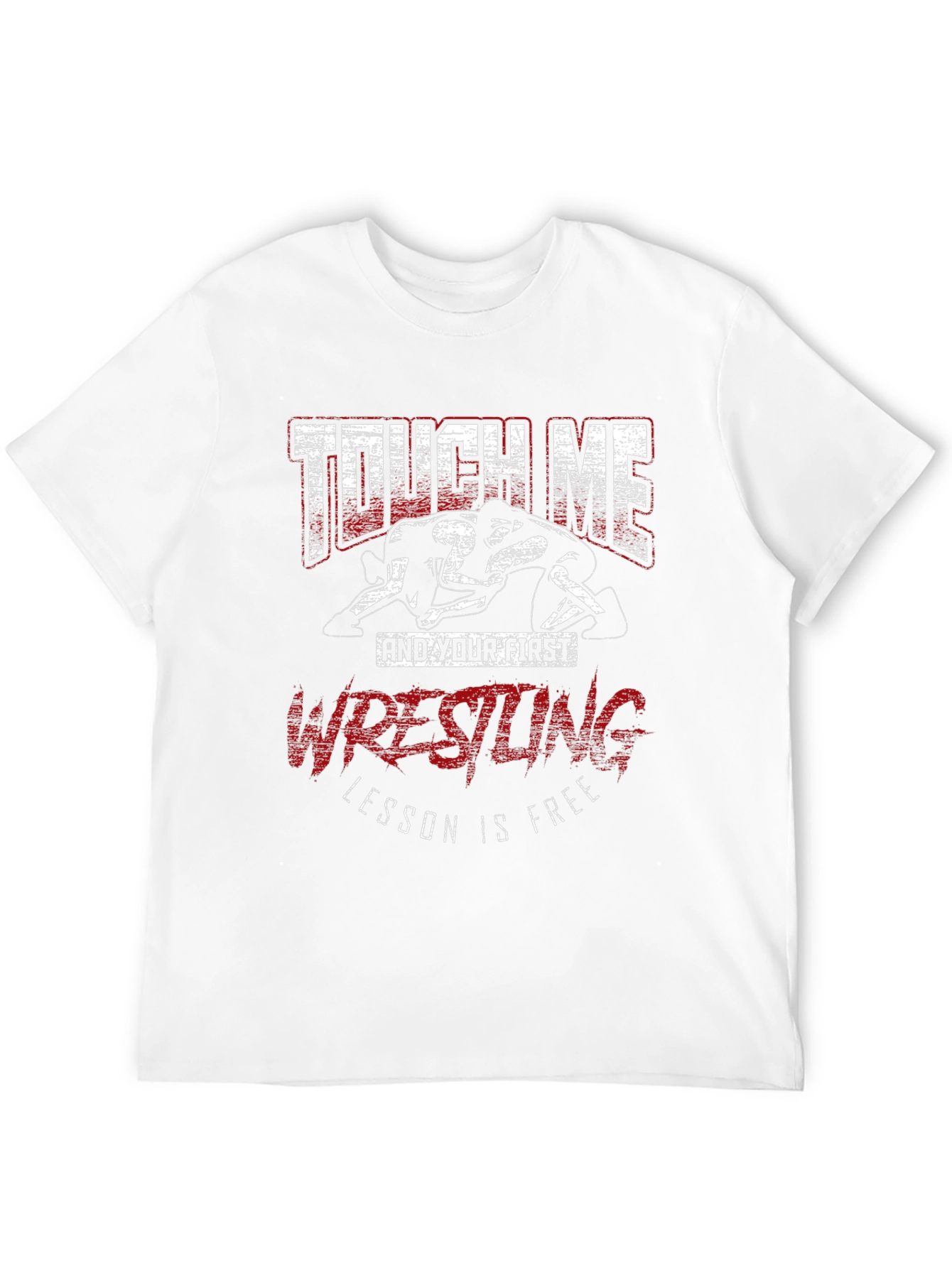 Black Touch Me Wrestling T-Shirt - Funny Graphic Tee view 12