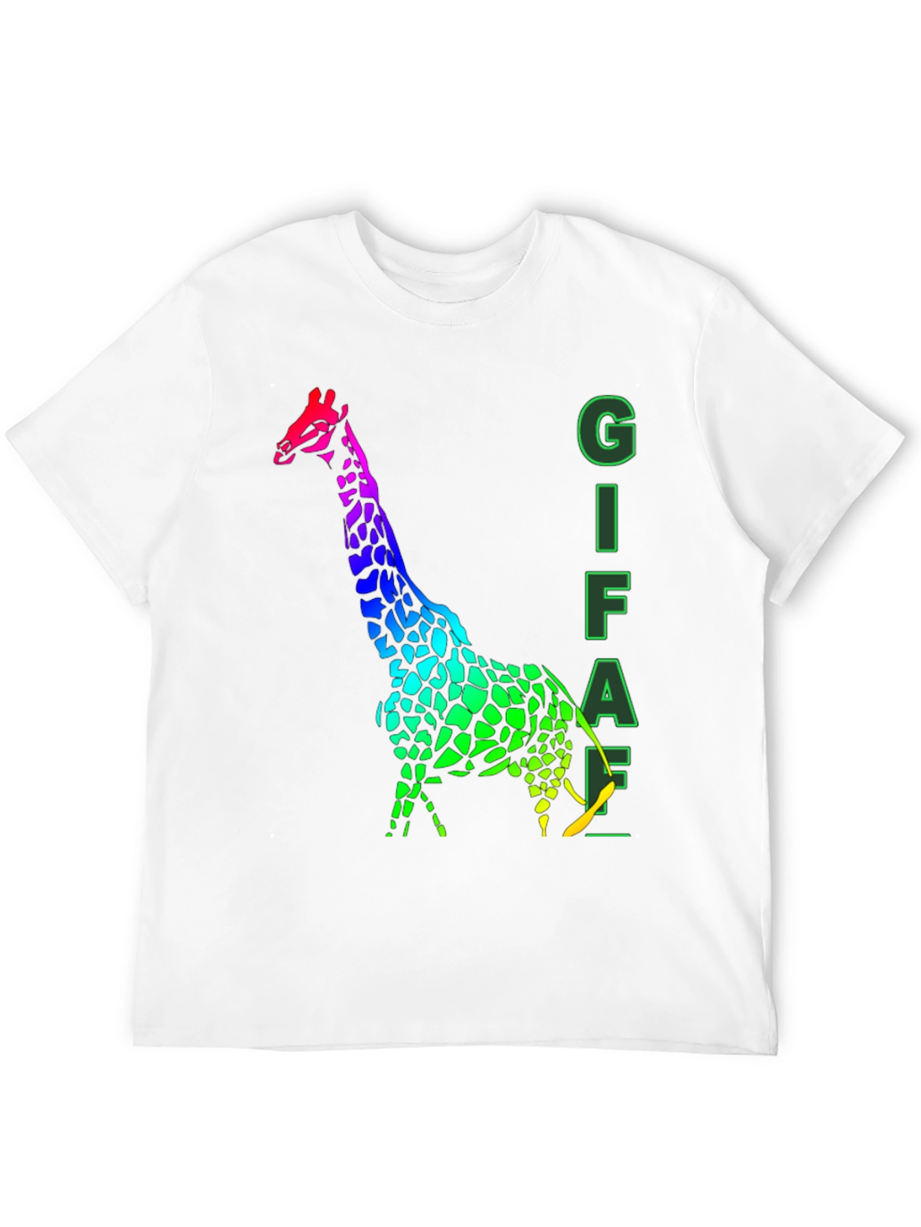 Black Rainbow Giraffe Graphic Tee - Men's Black T-Shirt view 12