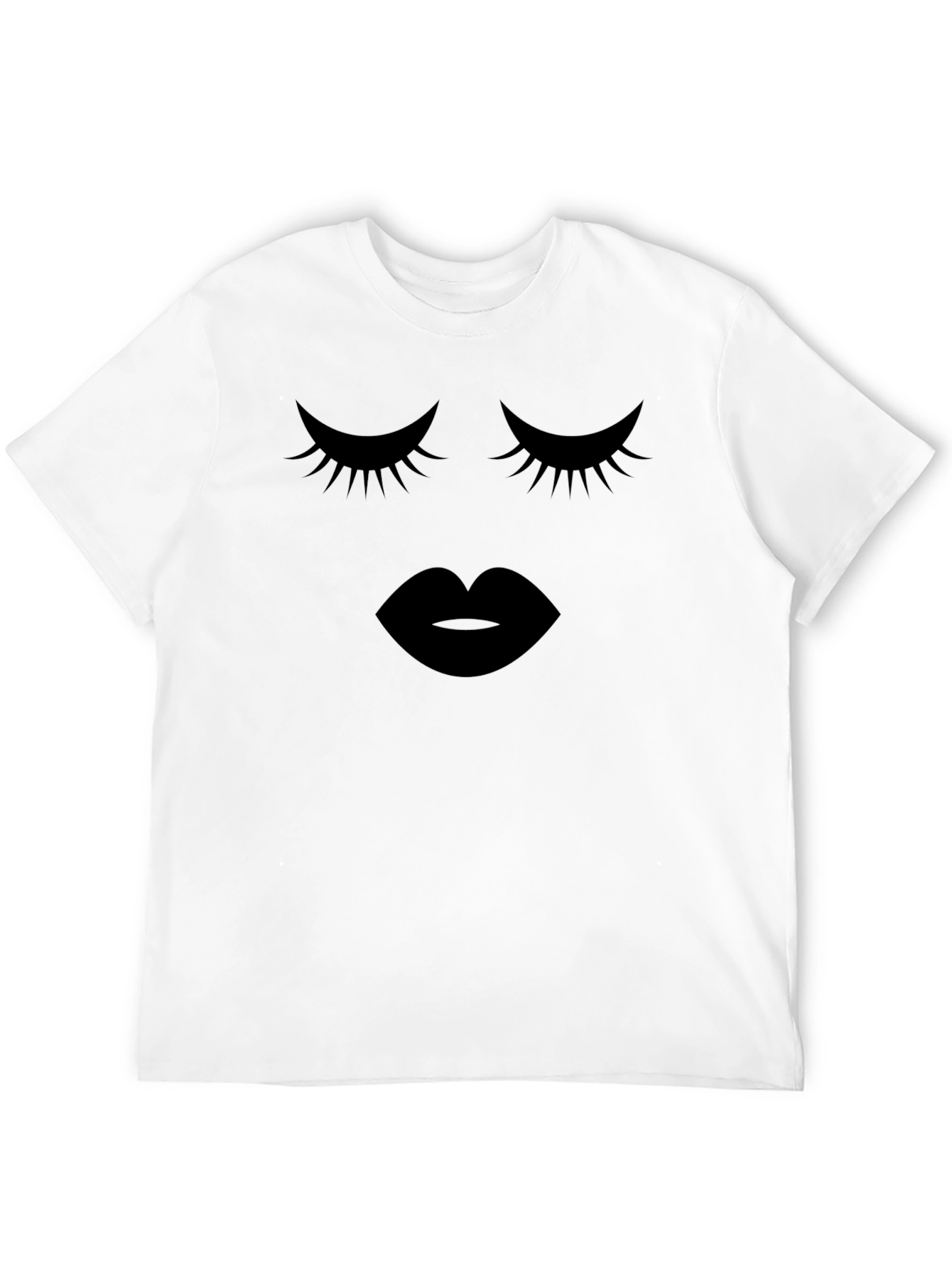 Black Eyelash and Lips Graphic Black T-Shirt view 12
