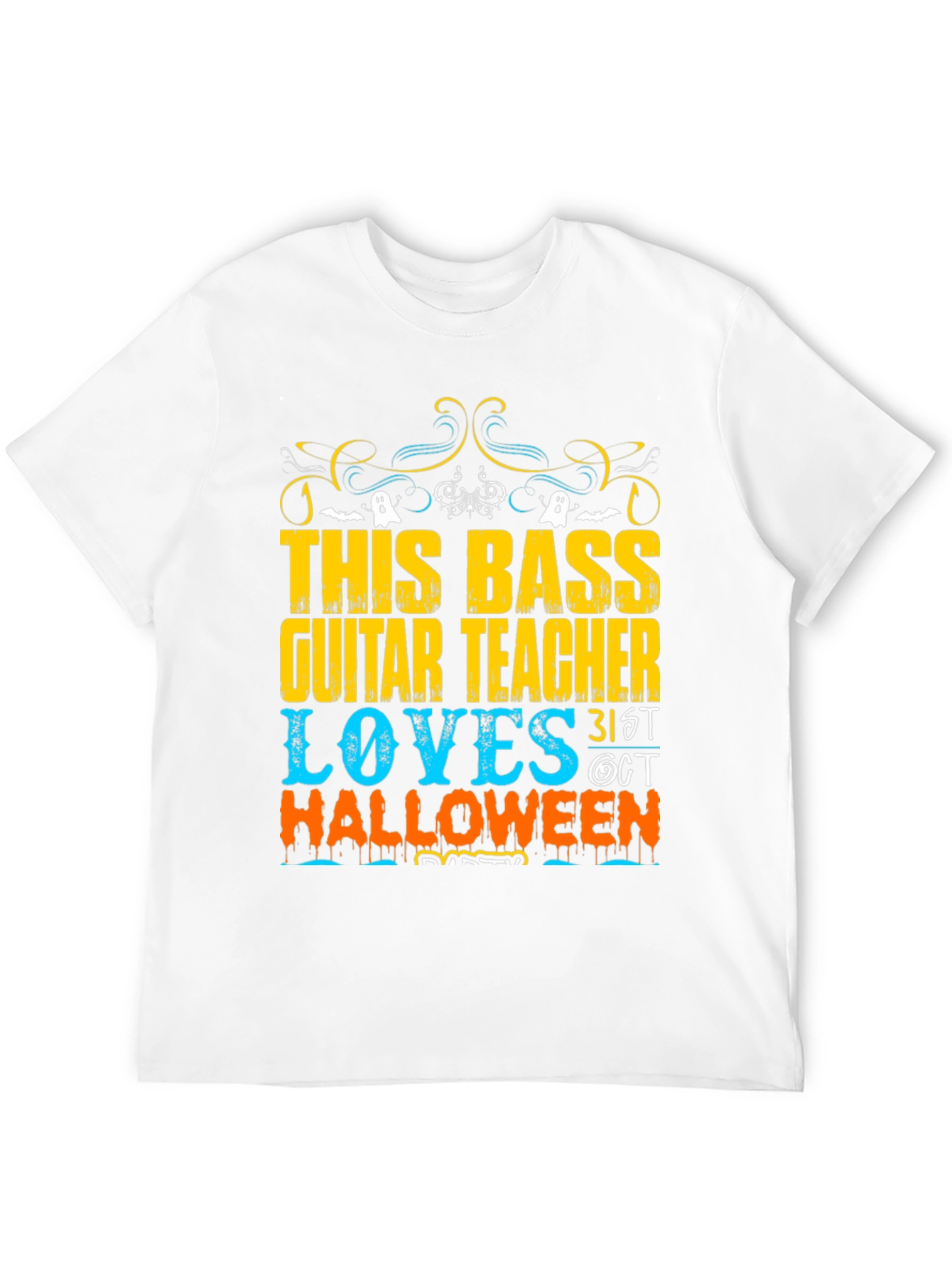 Black Bass Guitar Teacher Halloween T-Shirt view 12