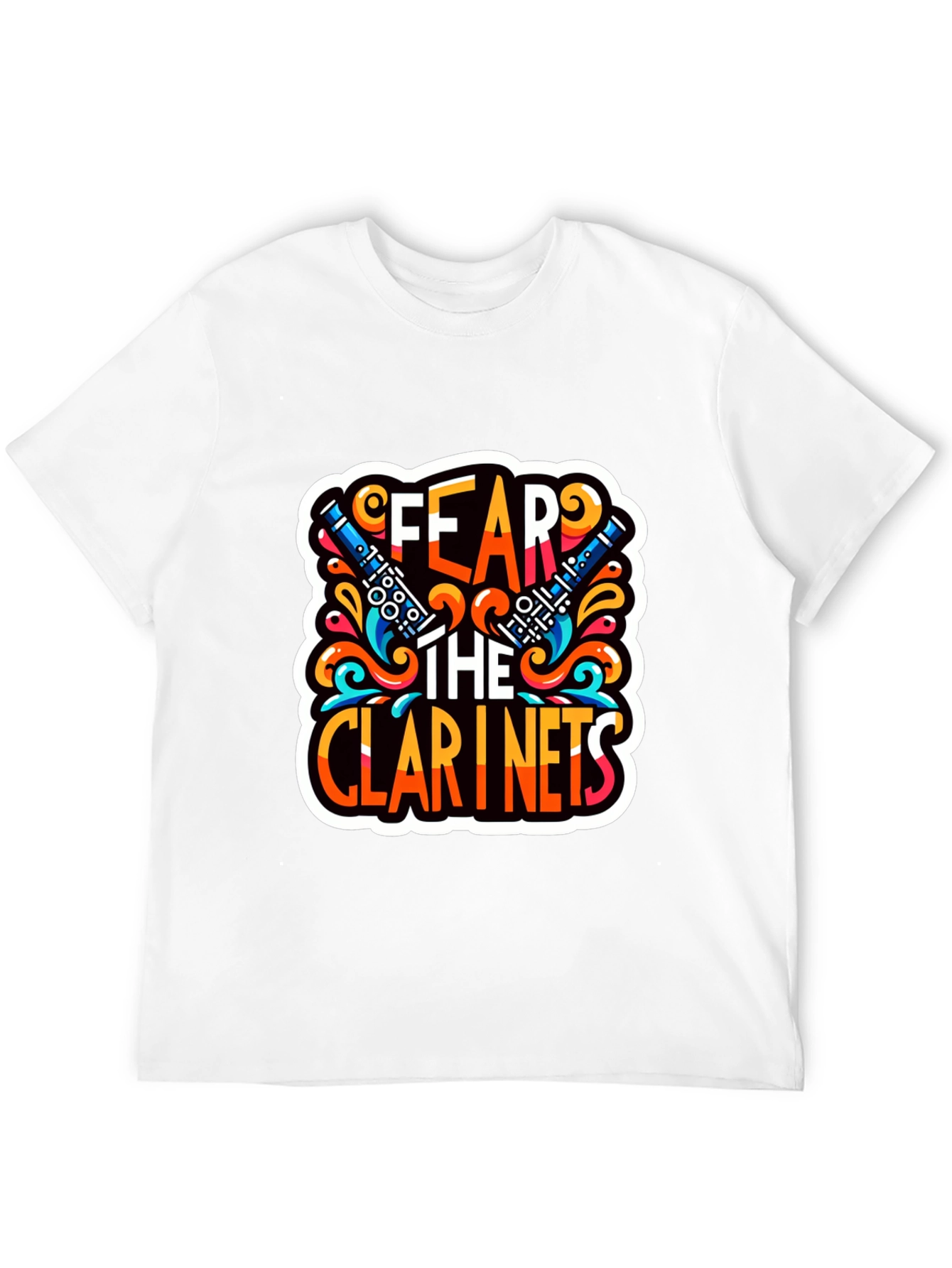 Black Fear the Clarinets Graphic T-Shirt - Music Lover Tee view 12