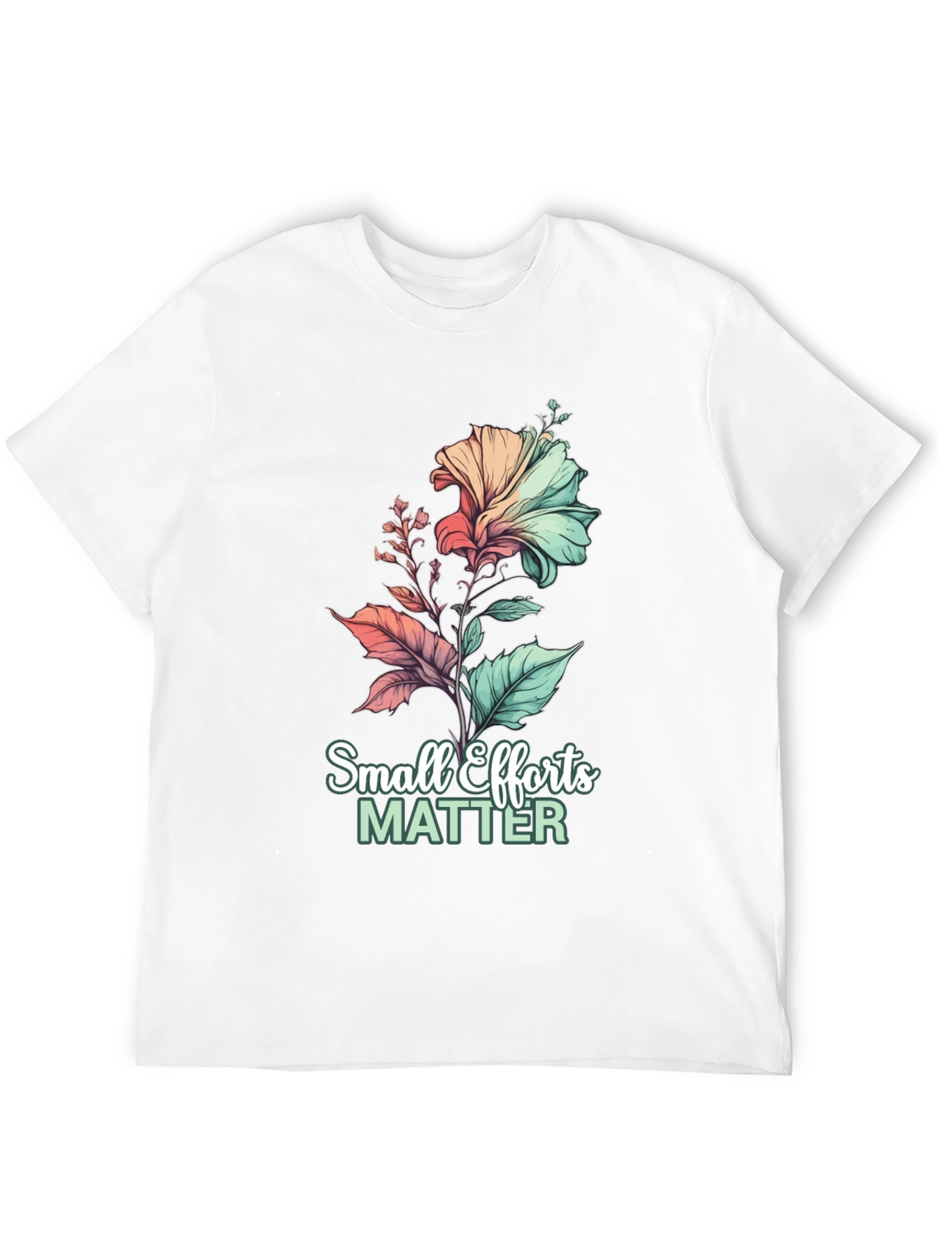 Black Small Efforts Matter Floral Graphic Black T-Shirt view 12