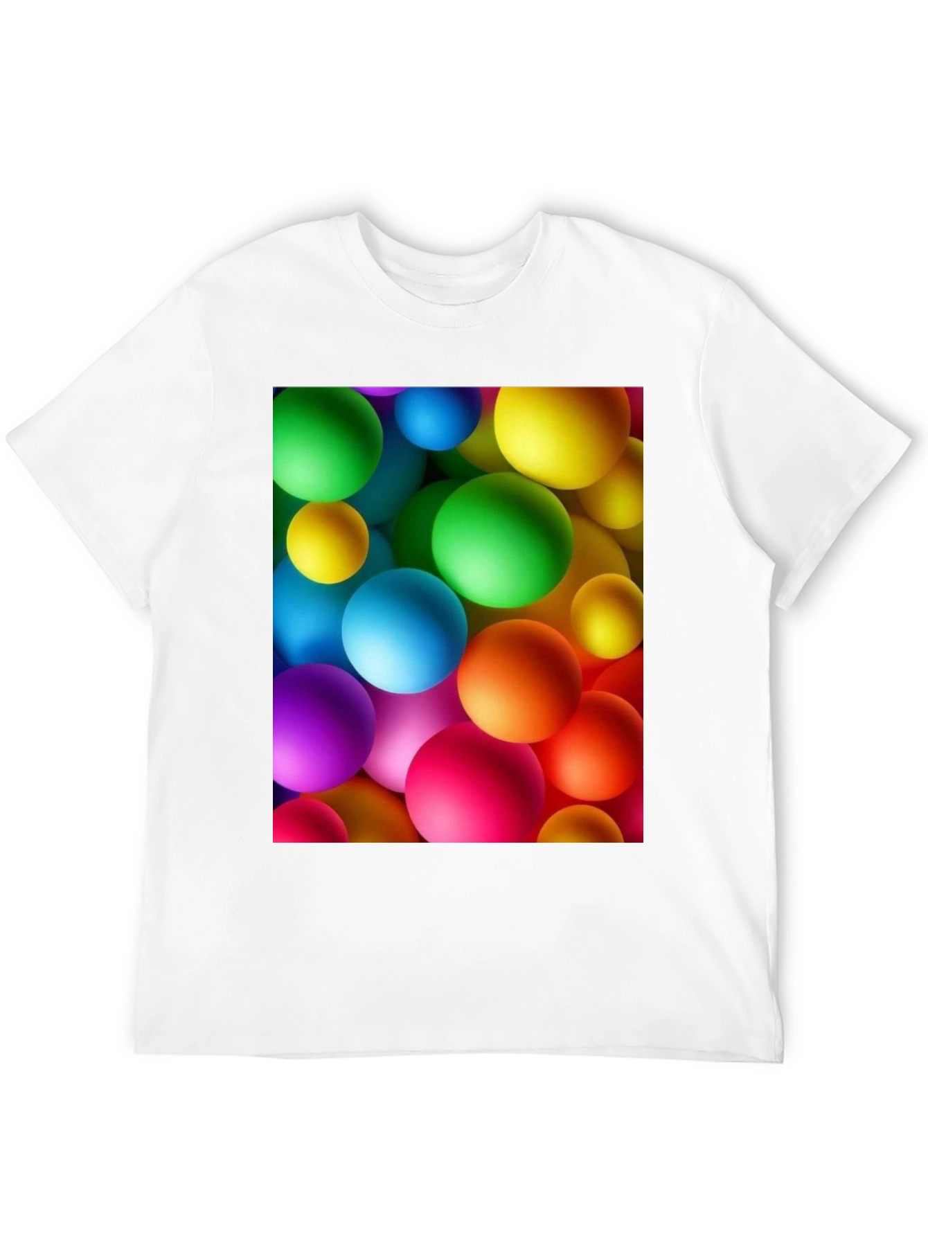 Black Colorful Spheres Graphic Print Black T-Shirt view 12