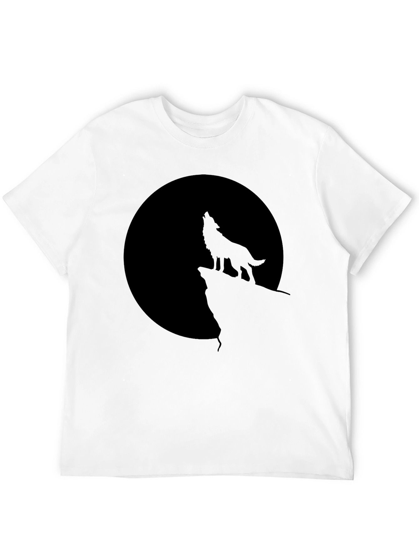 Black Wolf Moon Graphic Tee - Black Cotton Blend view 12