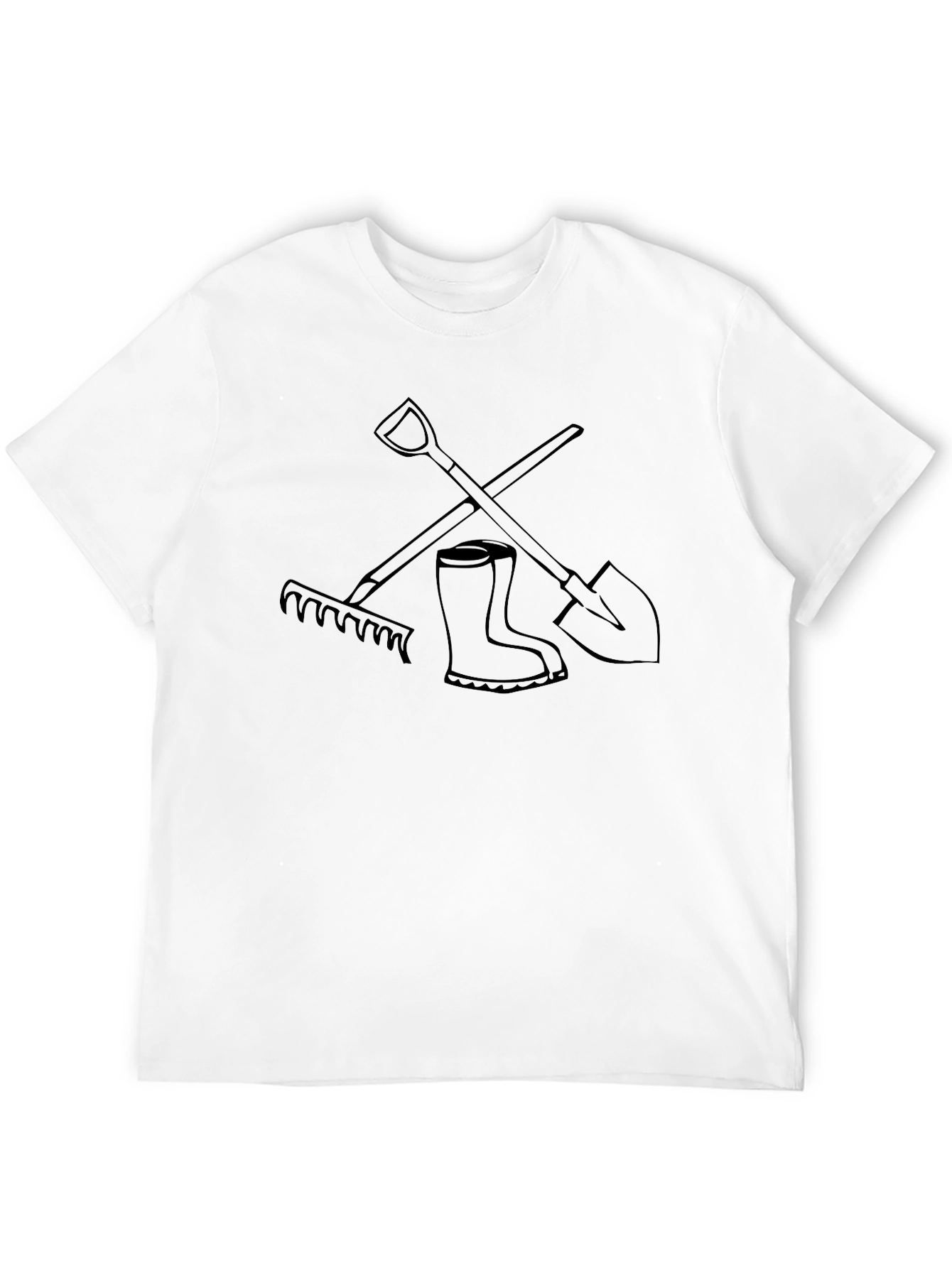 Gardening Tool Graphic Tee - Black Cotton T-Shirt - 12