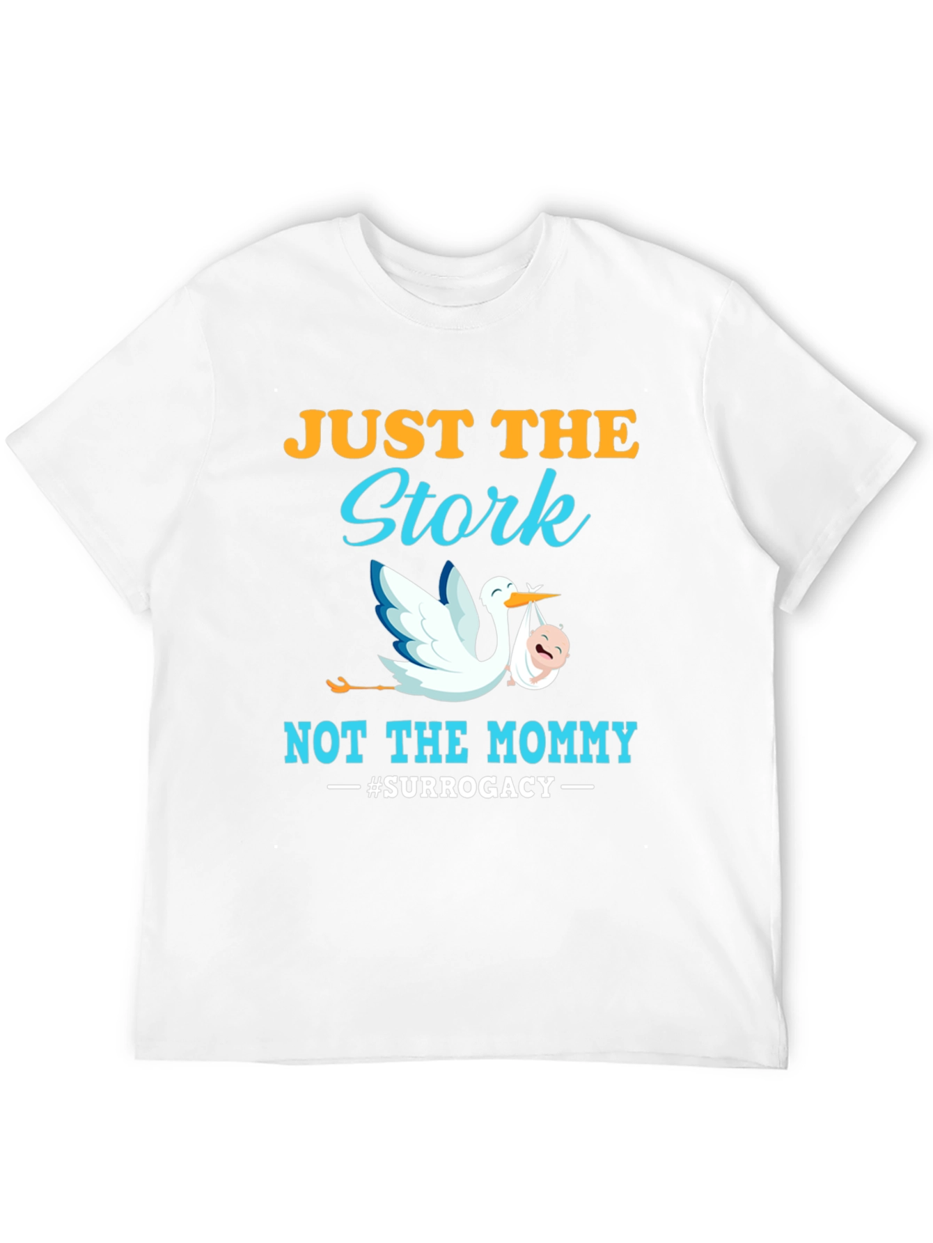 Black Just The Stork T-Shirt - Surrogacy Humor Tee view 12