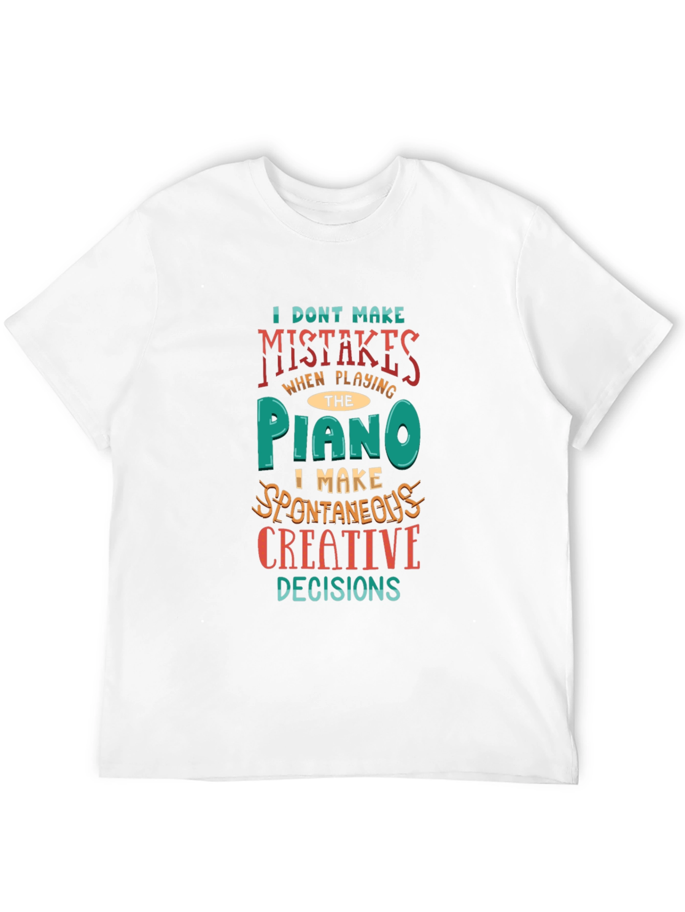 Black Piano Player Creative Decisions Graphic Tee view 12