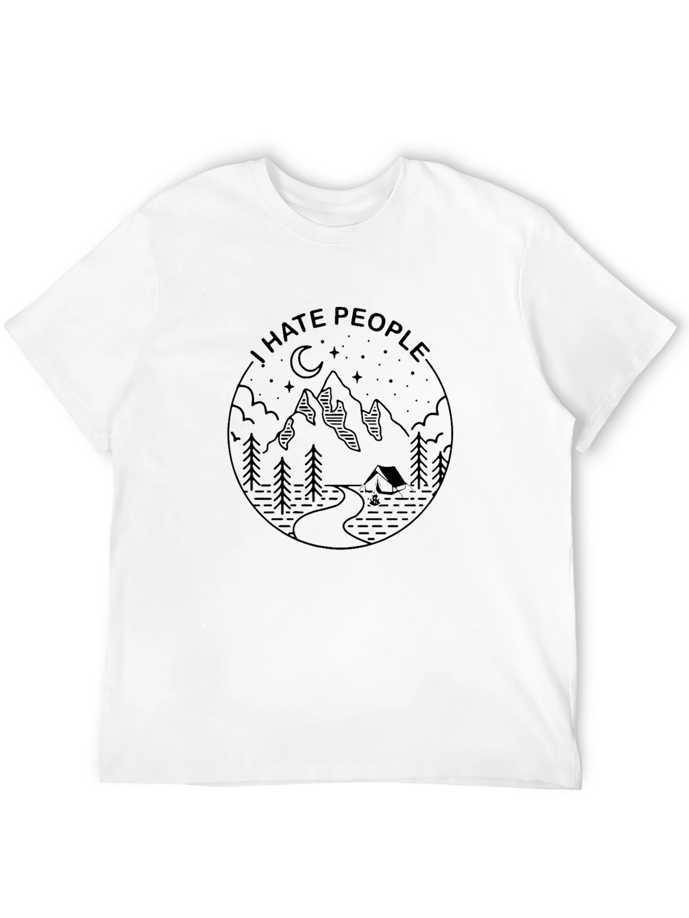 Black I Hate People Mountain Graphic Tee - Black view 12