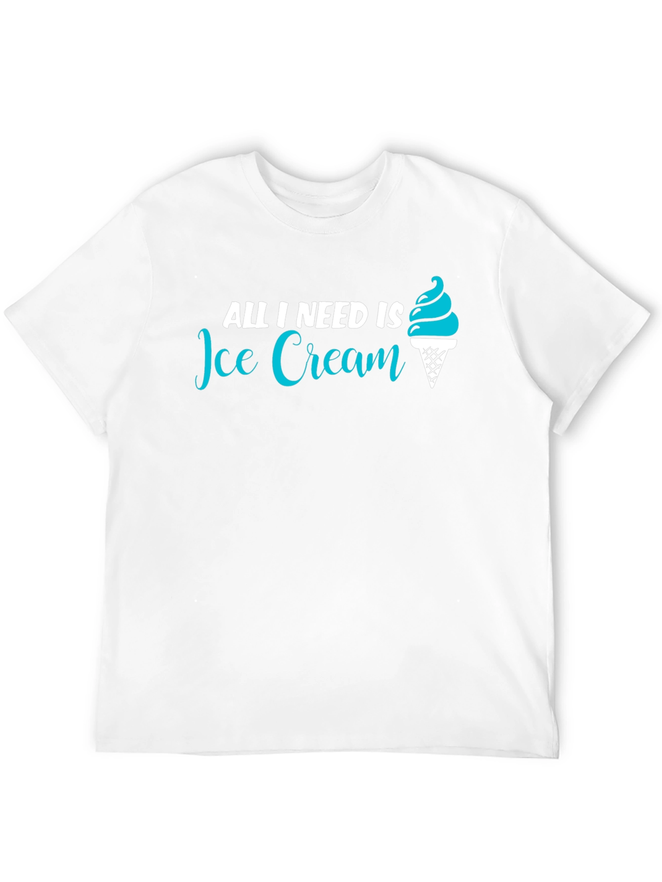 Black All I Need Is Ice Cream T-Shirt - Unisex view 12
