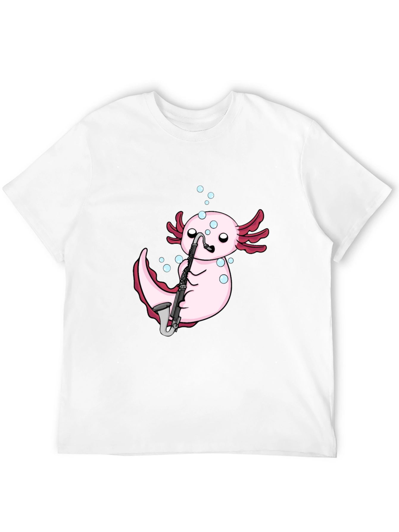 Black Axolotl Saxophone Black T-Shirt view 12