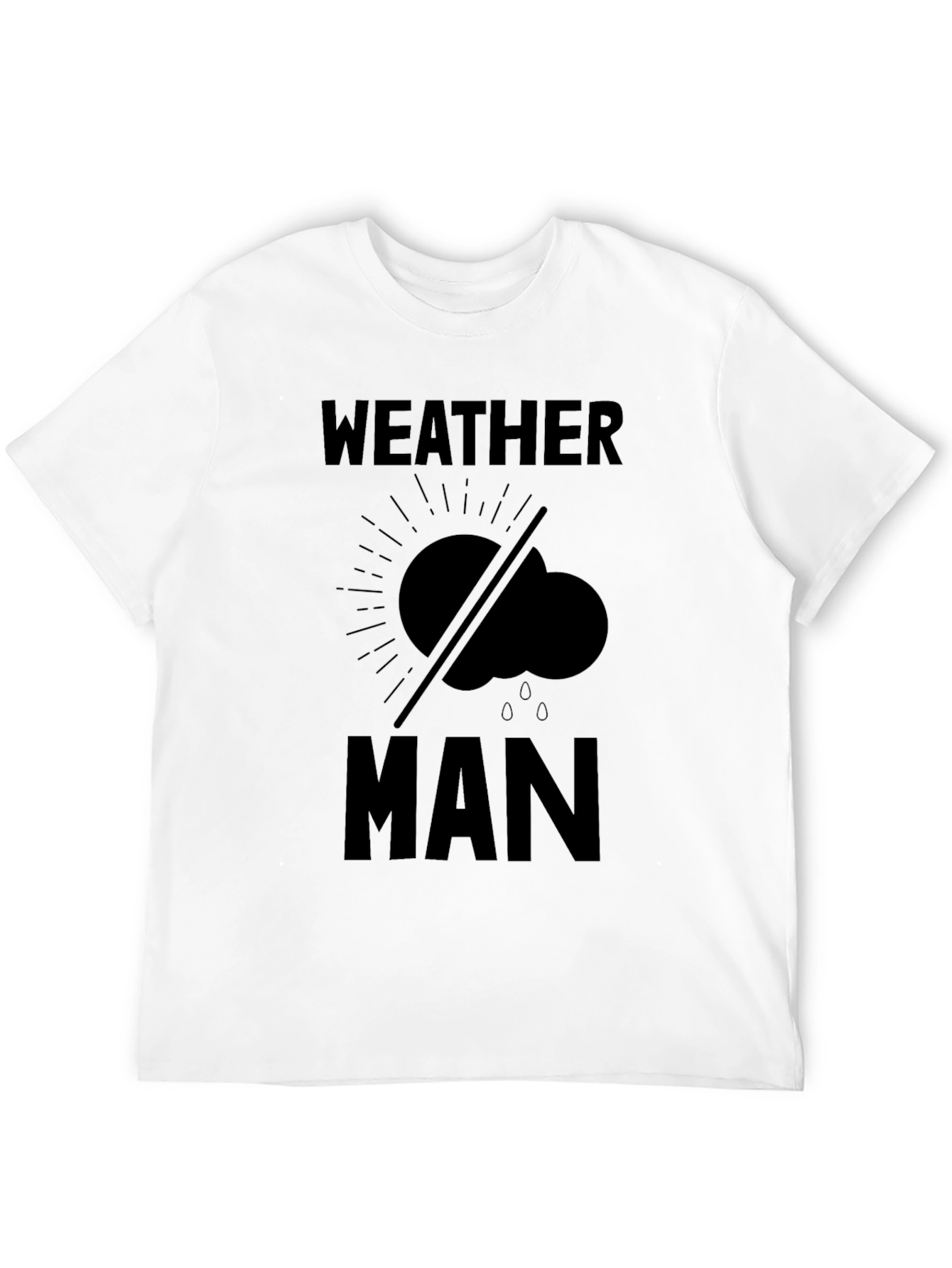 Black Weather Man Graphic Tee - Black Humor T-Shirt view 12