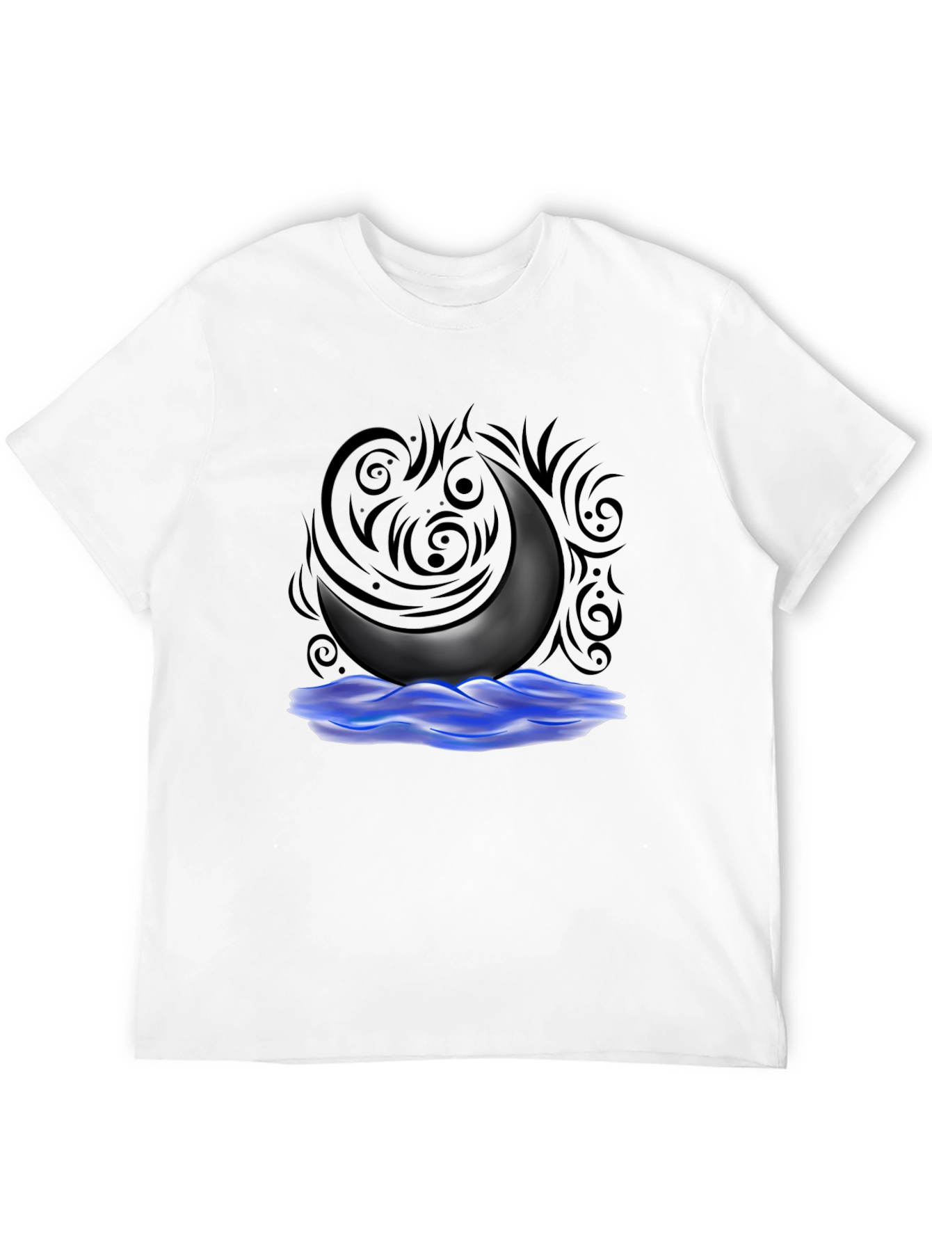 Black Crescent Moon T-Shirt - Black Graphic Tee view 12