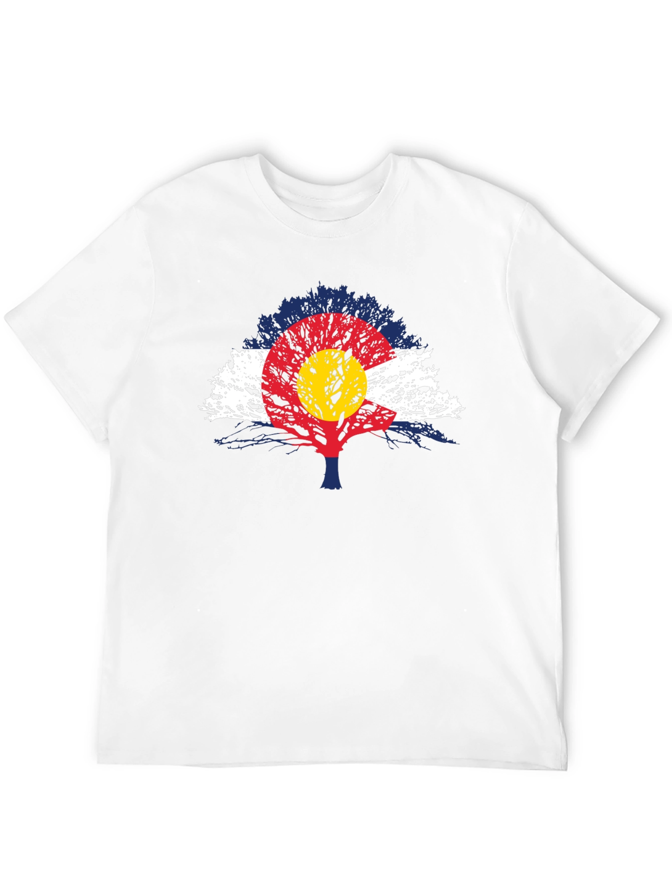 Black Colorado Flag Tree Men's T-Shirt view 12