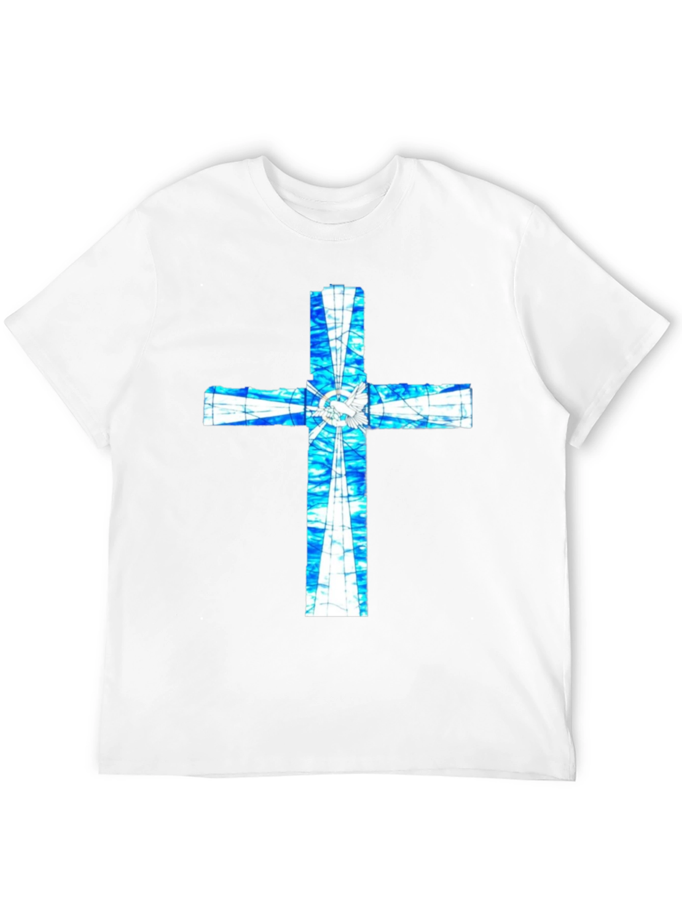 Black Stained Glass Cross Graphic T-Shirt view 12