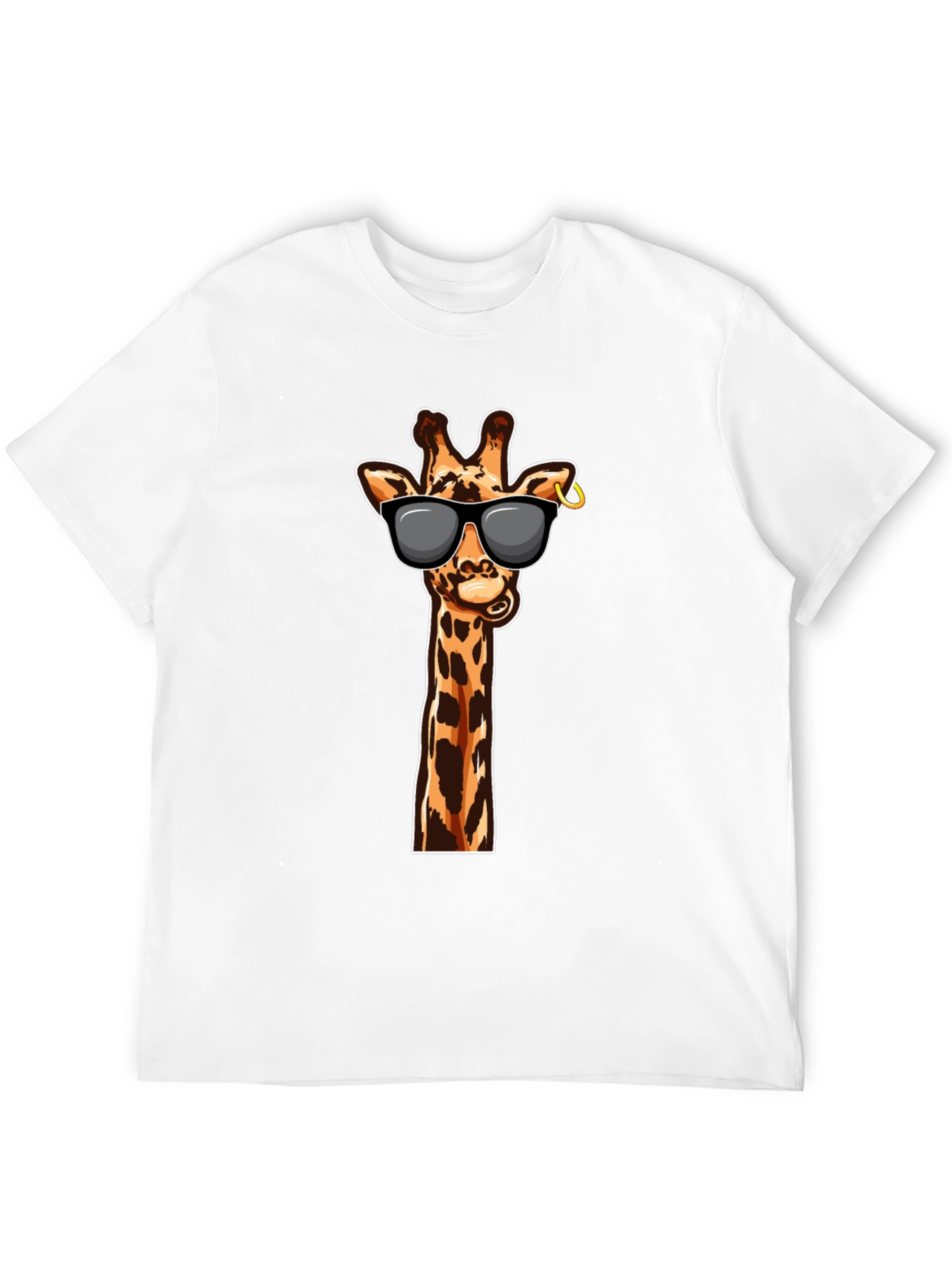 Black Cool Giraffe Graphic Tee - Stylish Black T-Shirt view 12